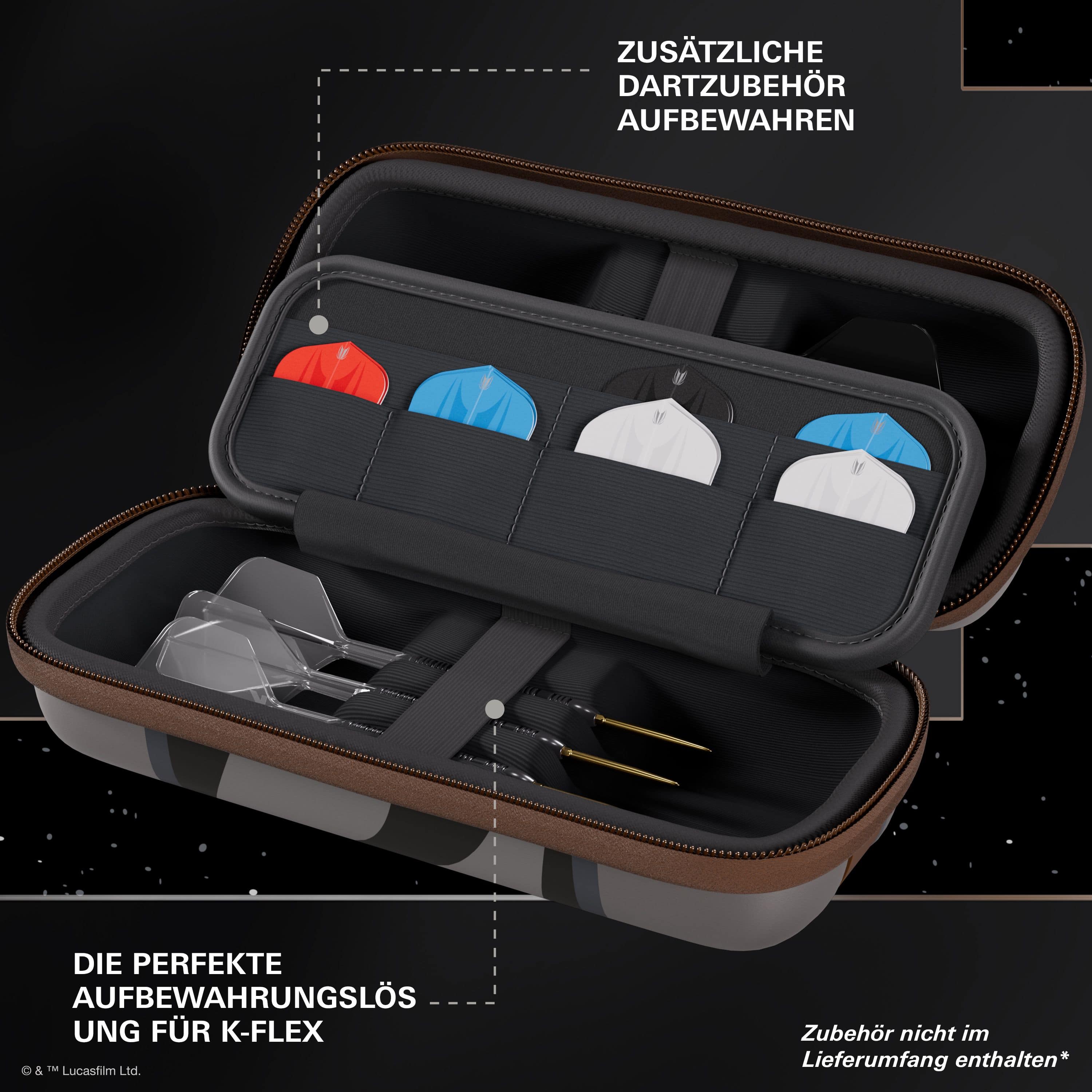 Étui à fléchettes Target Star Wars Boa - Mandalorien Zu sehen ist das Target Star Wars Boa Dartcase - Mandalorian. Das Produkt zeigt eine Mandalorianische Grafik aus Star Wars.