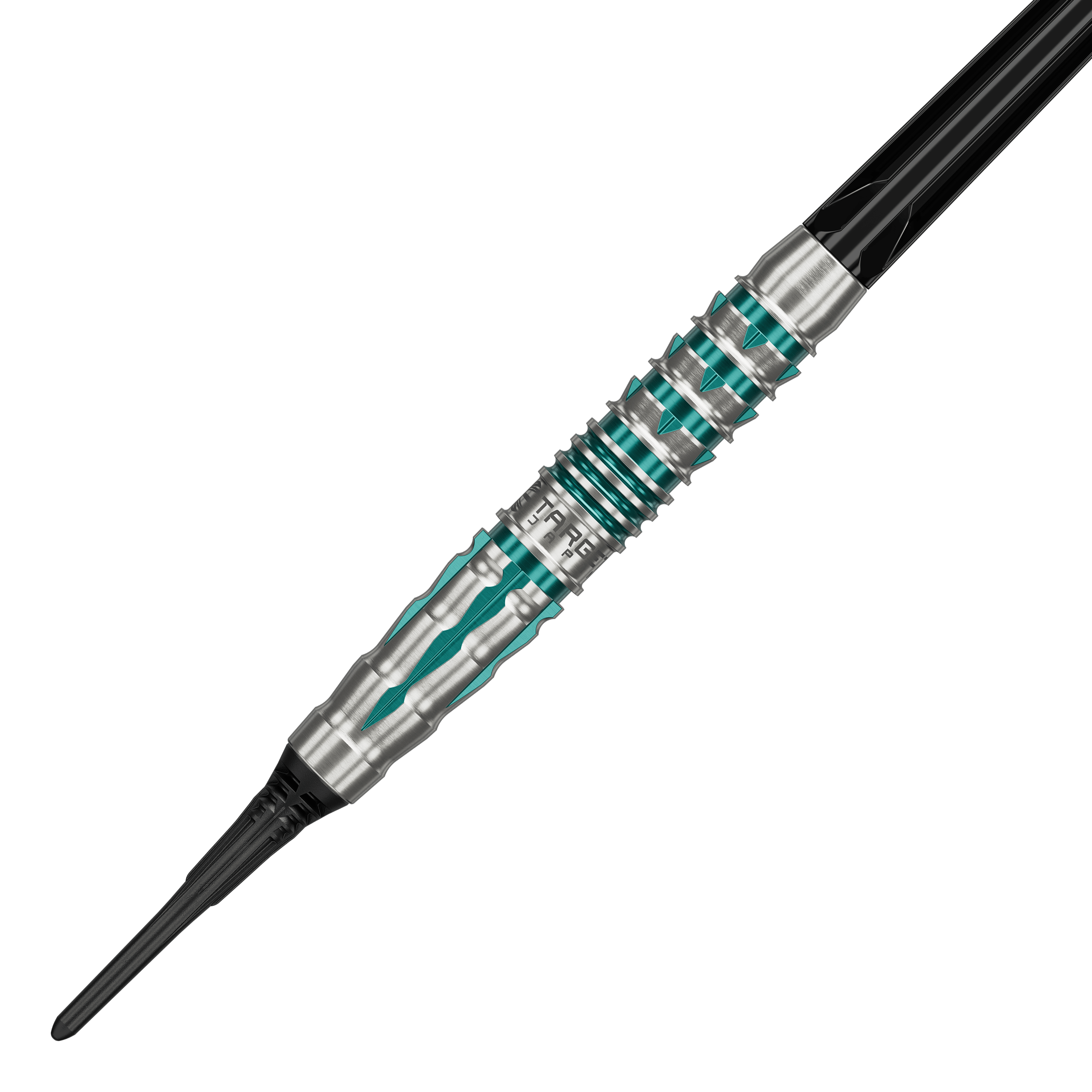 Die Abbildung präsentiert die Target Black Marque Pierce Softdarts mit einem Gewicht von 18,5g. Diese Softdarts bieten hohe Qualität und Präzision beim Wurf.
