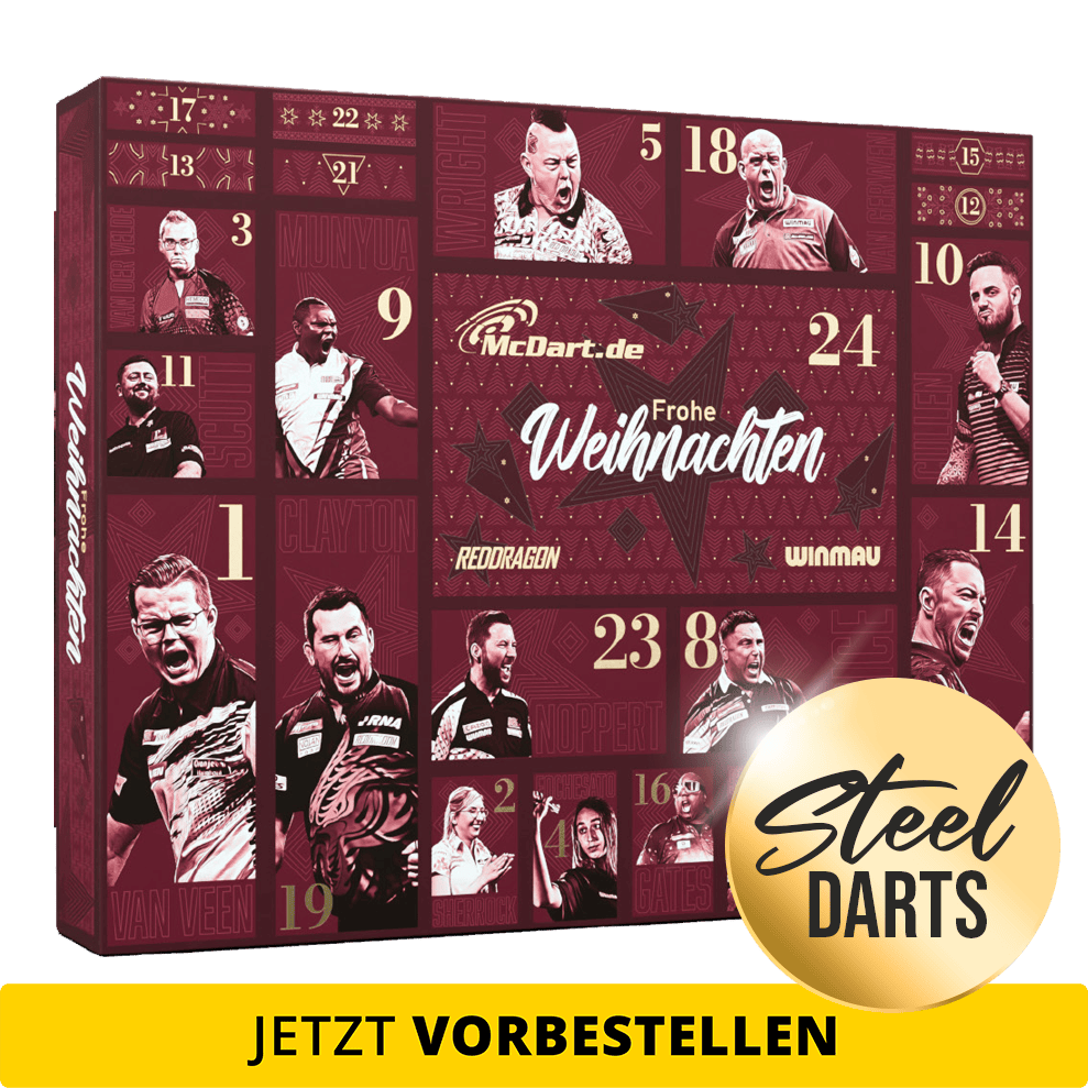 Calendrier de l'Avent McDart Premium 2026 pour les joueurs de fléchettes en acier Calendrier de l'Avent McDart Premium 2026 pour les joueurs de fléchettes en acier