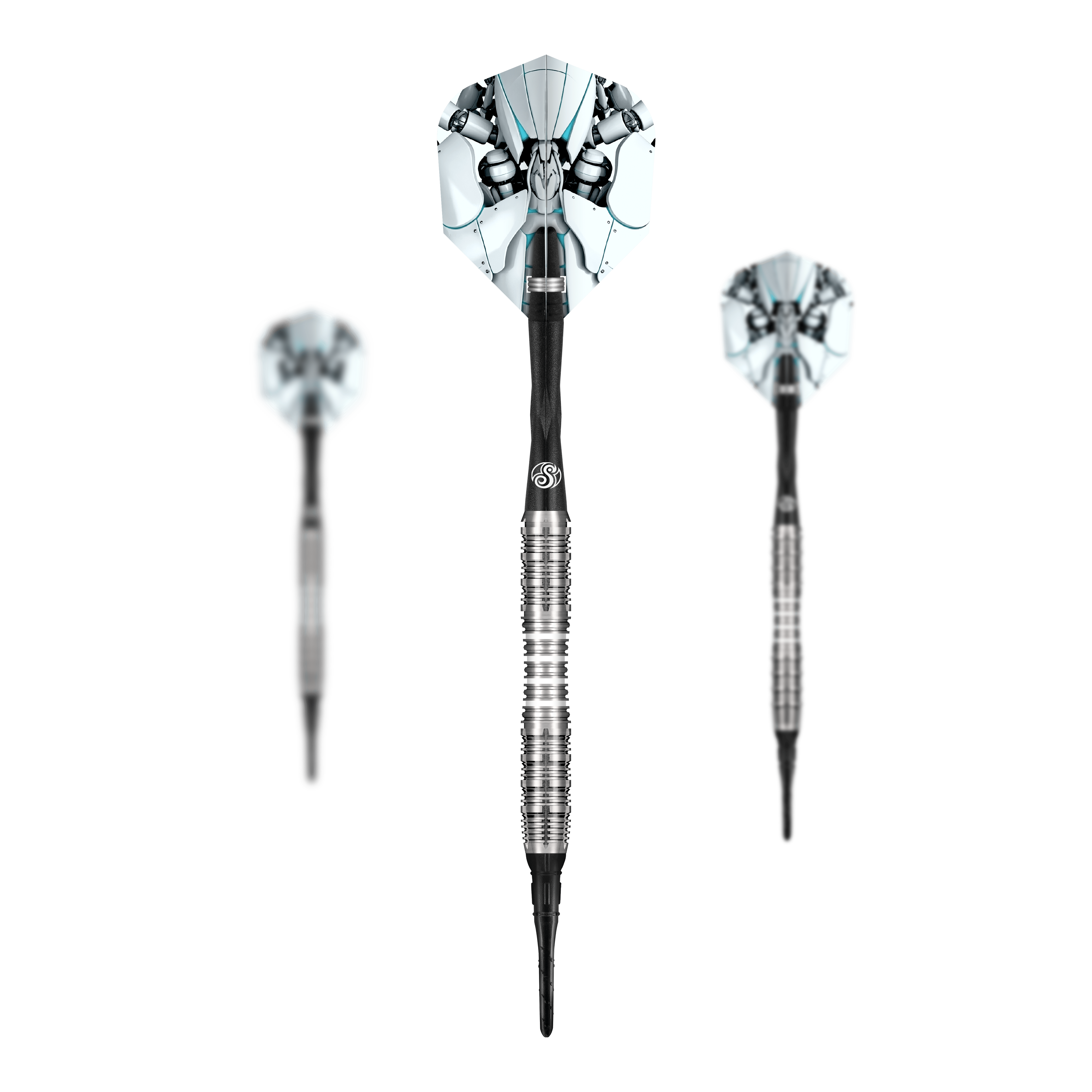 Fléchettes souples Shot AI Scorpula - 20 g Das Bild zeigt ein komplettes Set der Shot AI Scorpula Softdarts - 20g. Es handelt sich um ein Set für Softdart-Spieler.