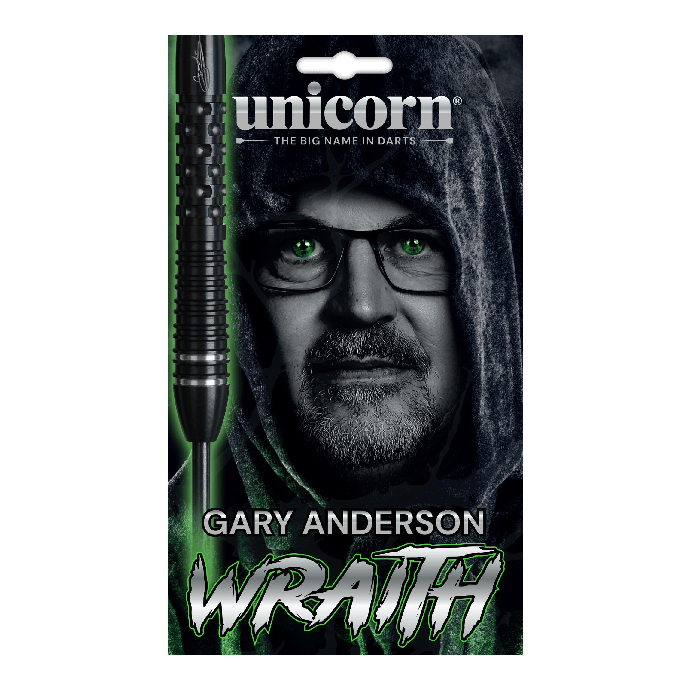 Fléchettes en acier Unicorn Wraith Gary Anderson Phase 6 Unicorn Wraith Gary Anderson Phase 6 Steeldarts. Die Abbildung zeigt ein Set hochwertiger Gary Anderson Steeldarts.