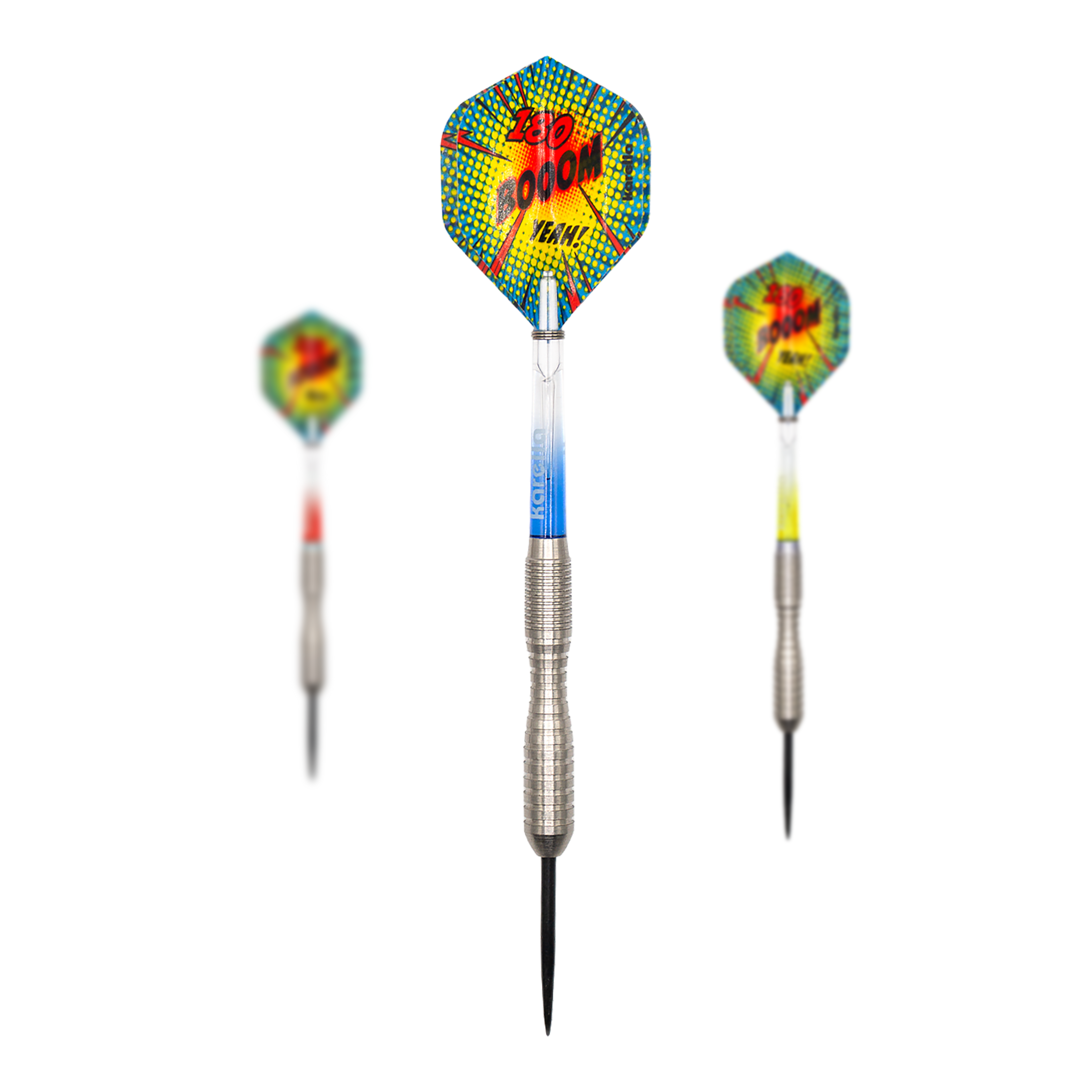 Fléchettes en acier Karella Comic Line CL-3 - 24 g Dieses Bild zeigt ein Set der Karella Comic Line CL-3 Steeldarts mit 24 Gramm Gewicht. Das Set eignet sich ideal für Präzisionswürfe.
