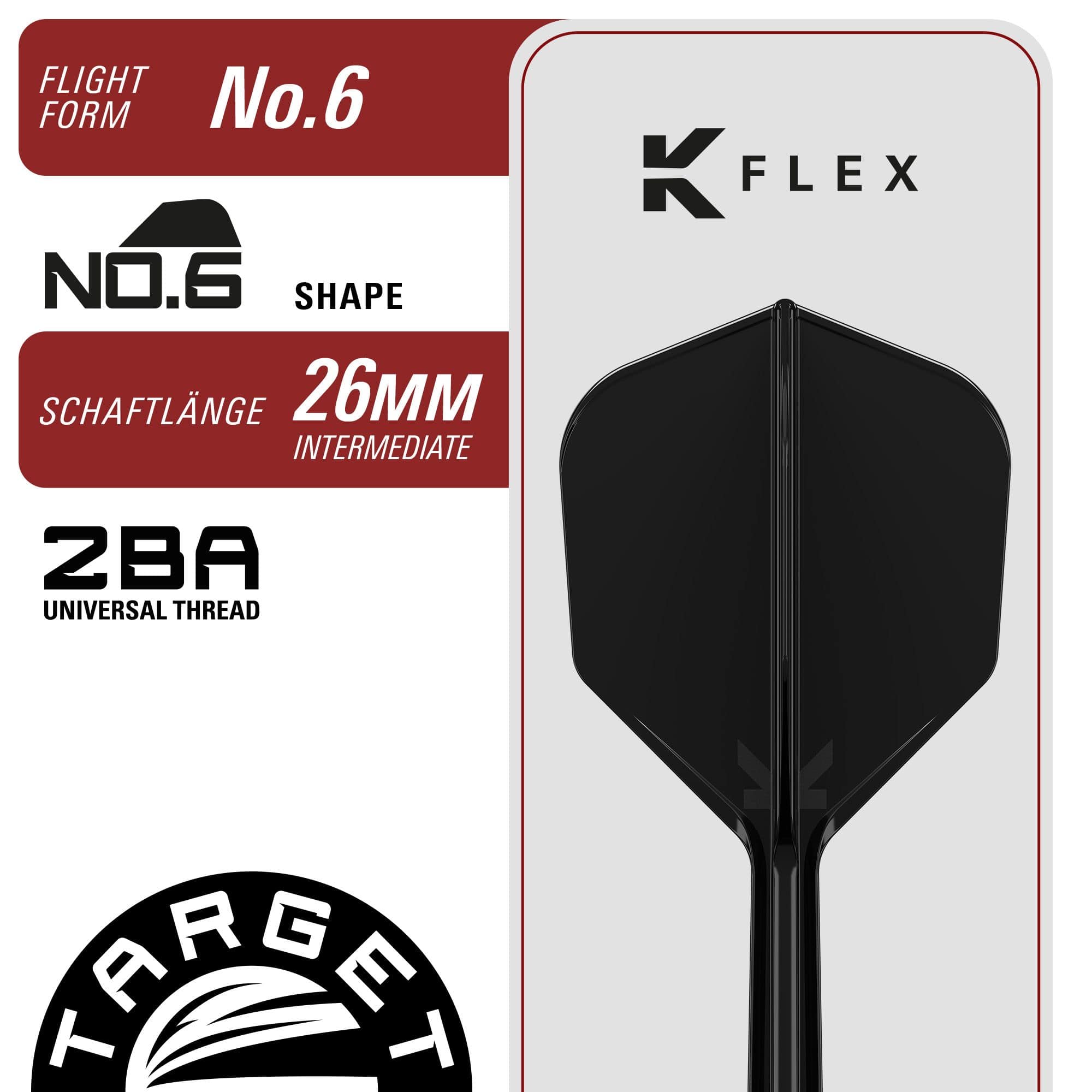 Fléchettes Target Black Marque Enzo Soft - 18 g Das Foto zeigt die Target Black Marque Enzo Softdarts, 18g schwer. Diese hochwertigen Softdarts sind optimal für ambitionierte Spieler.