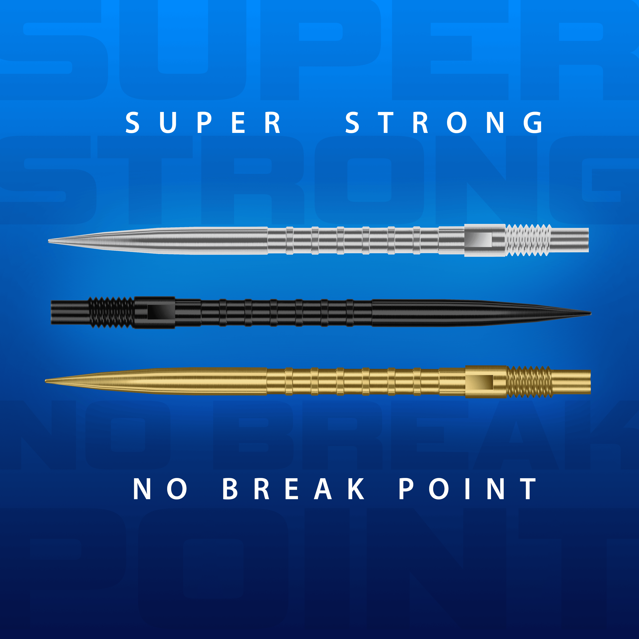 Pointes de fléchettes Harrows Quick Point Heavy Metal - Argent Harrows Quick Point Heavy Metal Dartspitzen in Schwarz werden gezeigt. Sie haben eine strukturierte Oberfläche für besseren Halt.