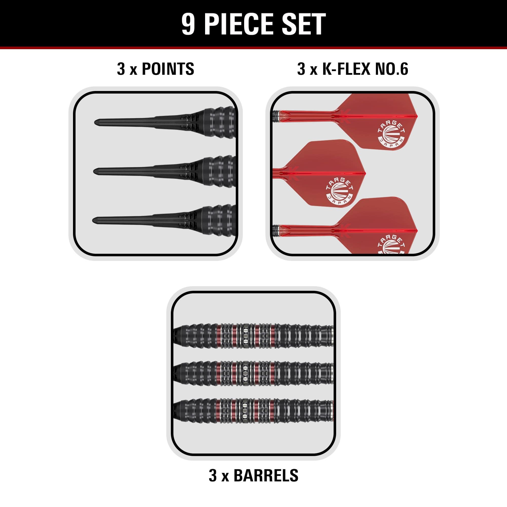 Fléchettes souples Target Japan Prime Series Diamond Kosuzu Iwoa GEN4 - 18 g Abgebildet sind die Target Japan Prime Series Diamond Kosuzu Iwoa GEN4 Softdarts, 18 Gramm schwer. Die Darts sind für professionelle Spieler geeignet.