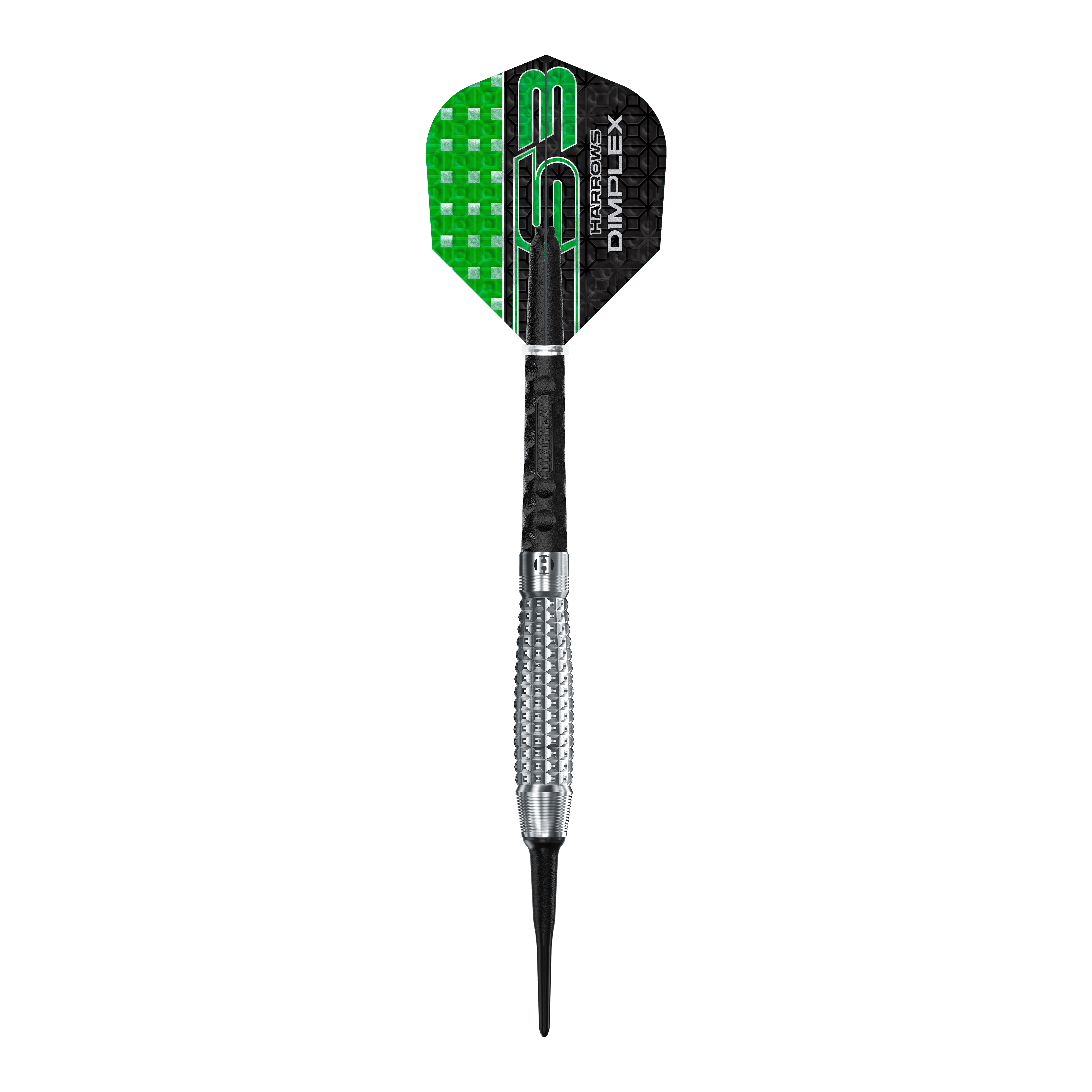 Fléchettes souples Harrows Dimplex S3 Bomb Ein einzelner Harrows Dimplex S3 Bomb Softdart ist auf dem Bild zu sehen. Die Oberfläche hat eine erkennbare Struktur.