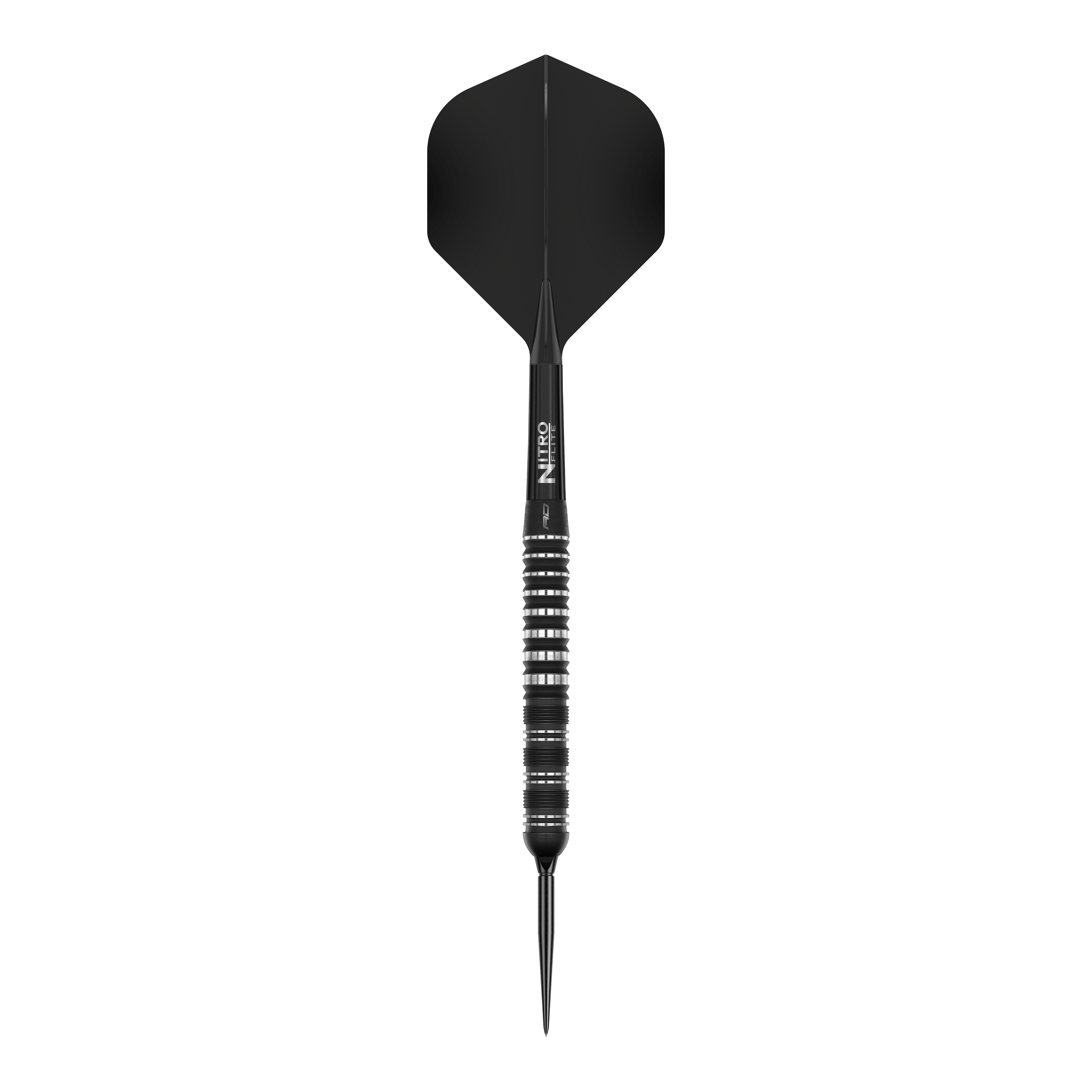 Fléchettes en acier Red Dragon Sable Parallel Switch Point Das Bild zeigt die Red Dragon Sable Parallel Switch Point Steeldarts. Drei silberne Darts sind nebeneinander angeordnet gezeigt.