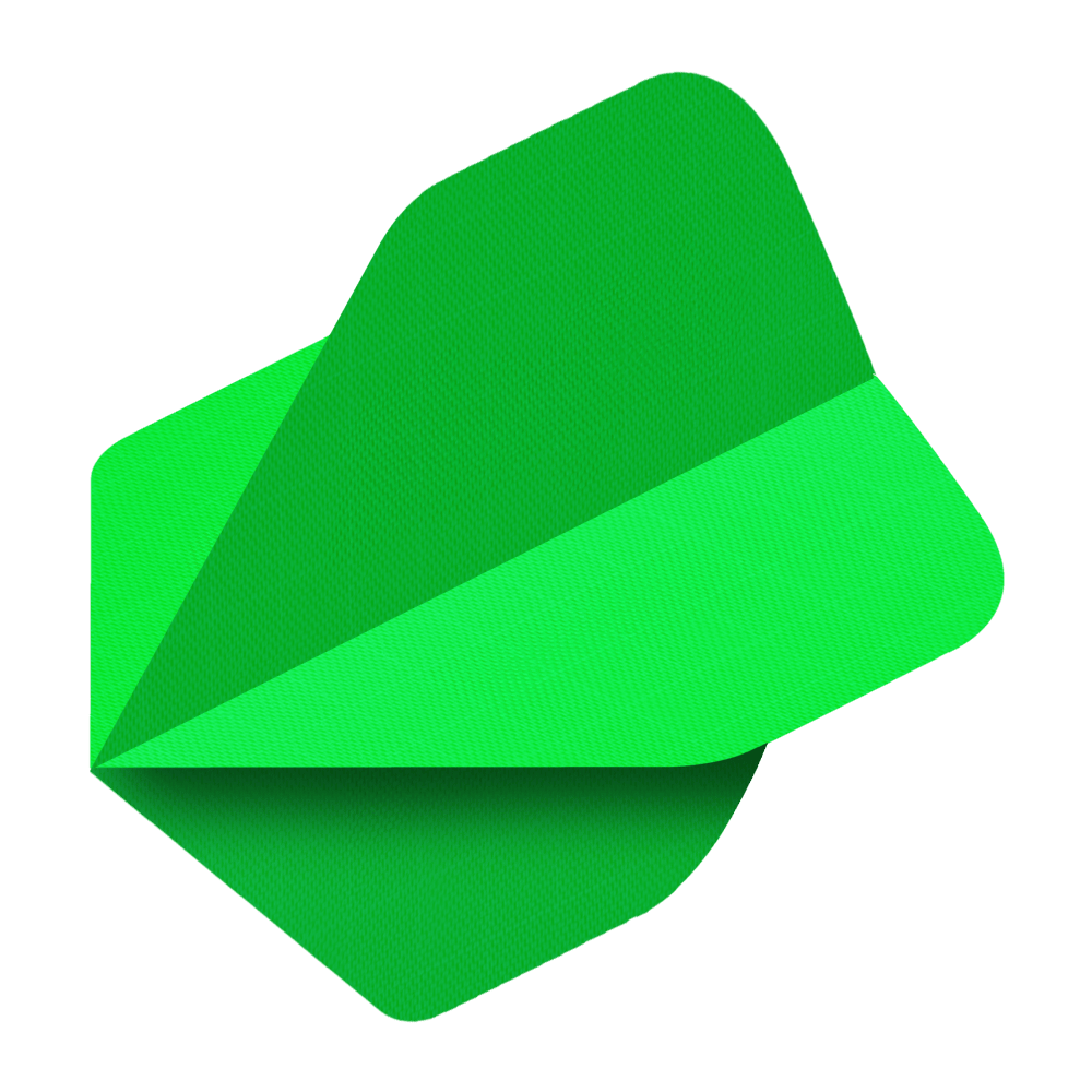 Vols en nylon N5 - Standard - Vert fluo Das Bild zeigt einen leuchtend neongrünen Nylon-Stoff Flight in der Form N5. Die Oberfläche hat eine feine, strukturierte Musterung.