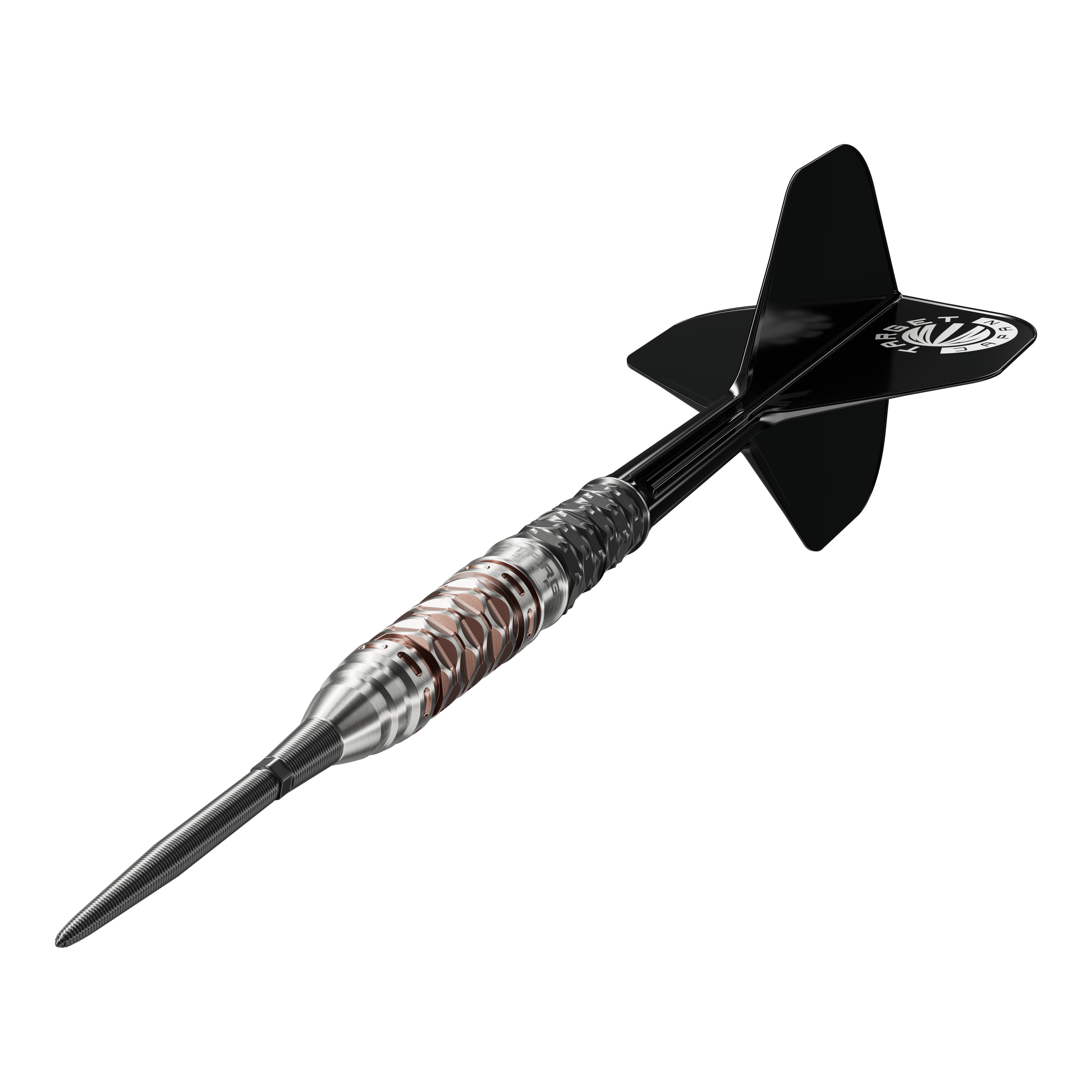 Fléchettes en acier Target Japan Charis GEN6 Swiss Point - 23 g Die Target Japan Charis GEN6 Swiss Point Steeldarts - 23g werden hier abgebildet. Man erkennt das schlanke Barrel und die präzise Verarbeitung.
