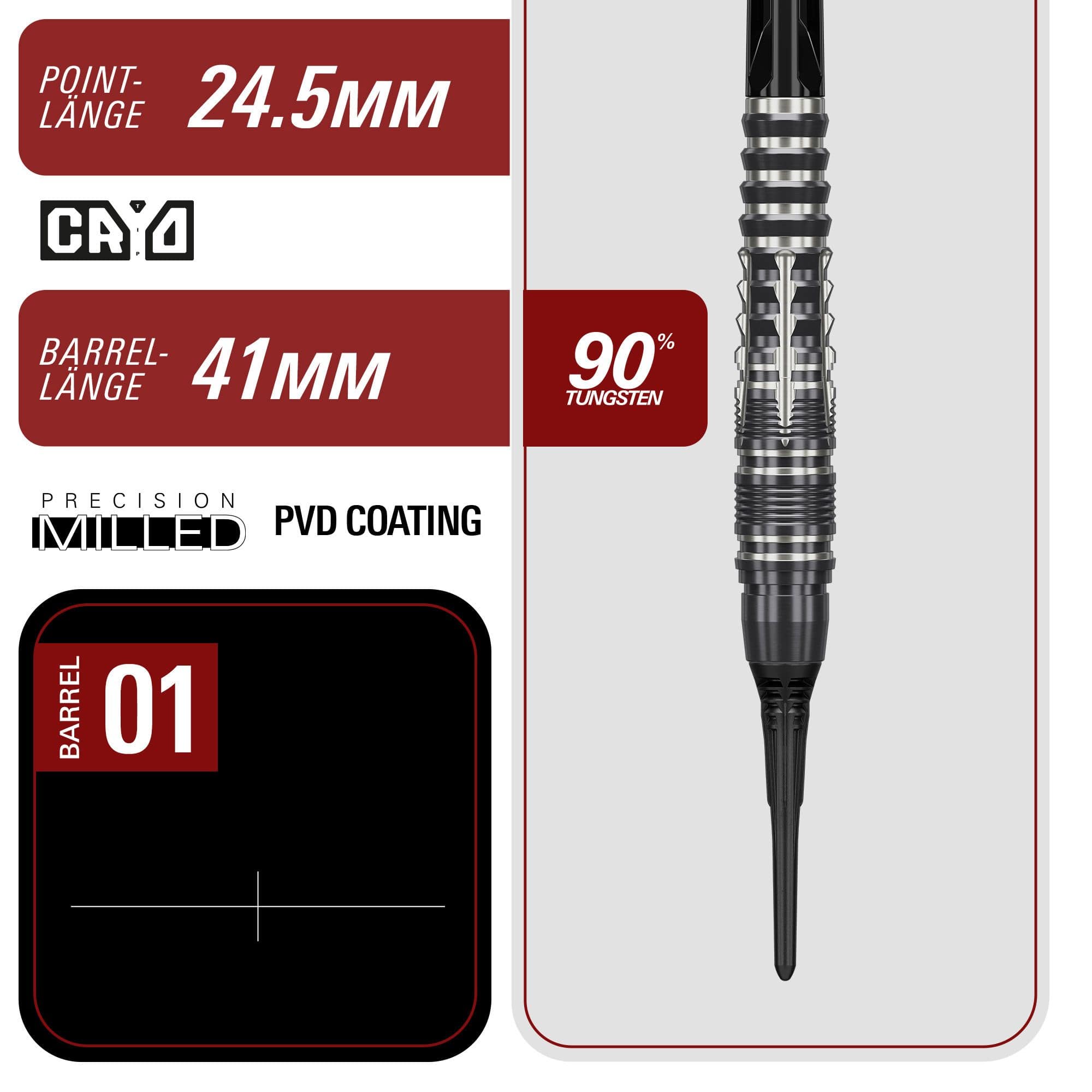 Fléchettes souples Target Black Marque Blaze - 18 g Die Target Black Marque Blaze Softdarts - 18g sind abgebildet. Diese Darts zeichnen sich durch ihr elegantes schwarzes Design aus.