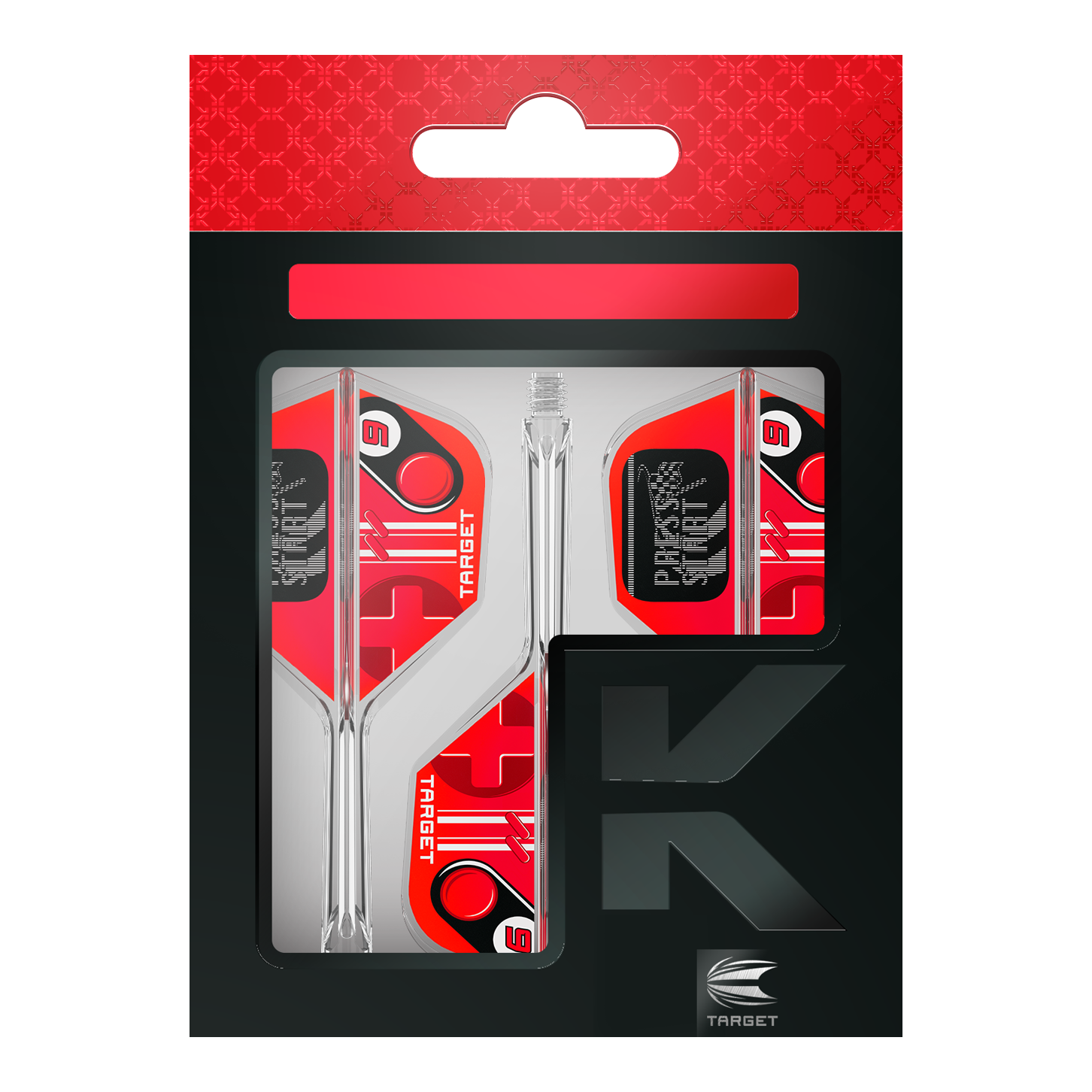 Target K-Flex Press Start n° 6 Volets Zu sehen sind die Target K-Flex Press Start No6 Flights. Sie werden als Zubehör für Darts verwendet.