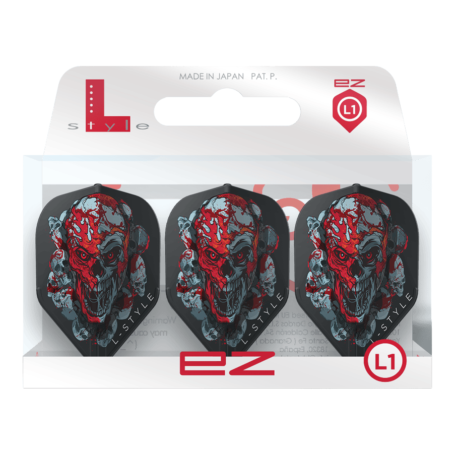 Vols L-Style Ryan Searle Signature V4 Noir L1EZ Abgebildet sind die L-Style Ryan Searle Signature V4 Black L1EZ Flights. Sie sind schwarze Signature-Flights für professionelle Dartspieler.