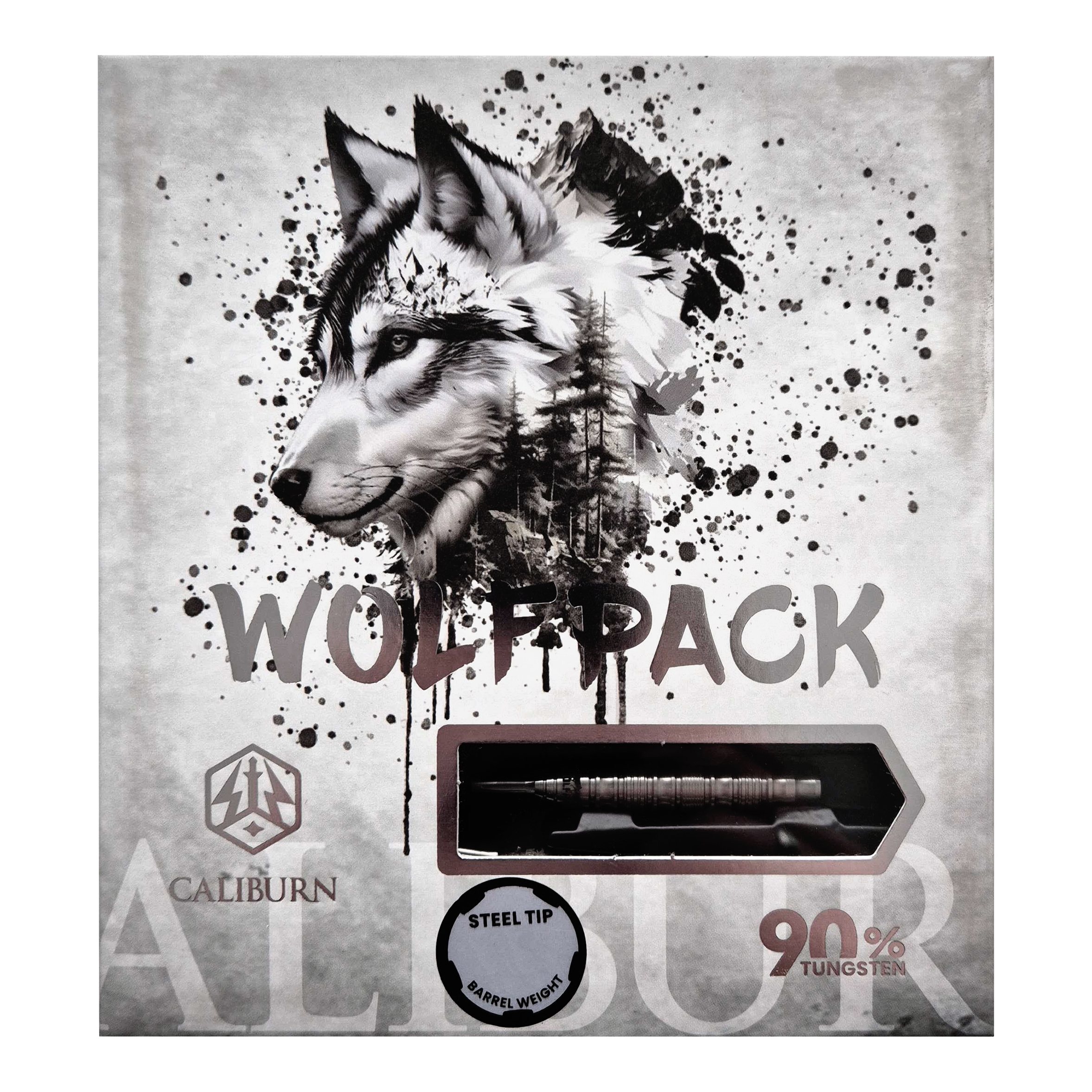 Fléchettes en acier Caliburn Wolfpack W5 - 22 g Abgebildet ist das Produkt Caliburn Wolfpack W5 Steeldarts - 22g. Es handelt sich um hochwertige Steeldarts für Präzisionswürfe.