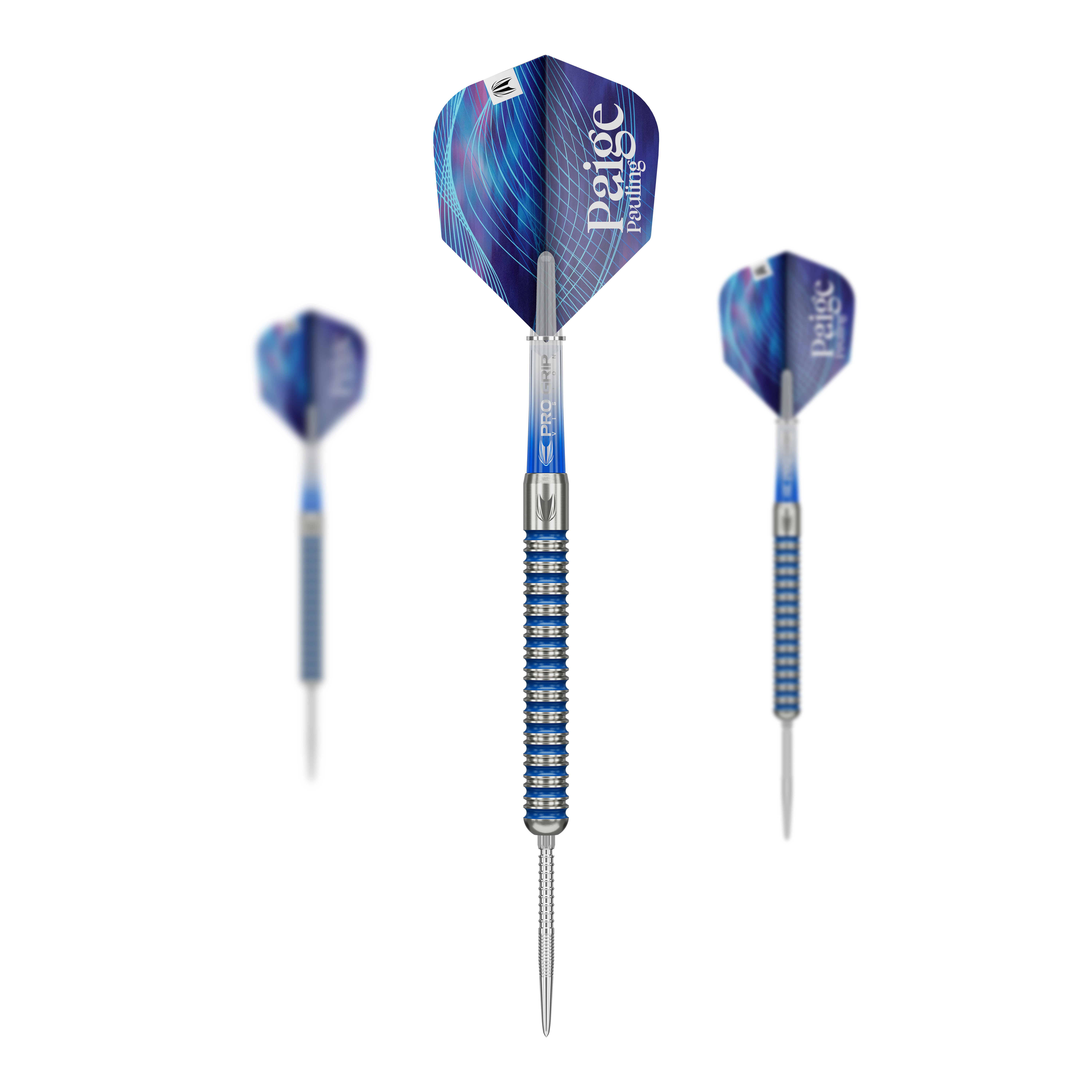 Fléchettes en acier Target Paige Pauling GEN1 Swiss Points - 22 g Abgebildet ist das Produkt Target Paige Pauling GEN1 Swiss Points Steeldarts - 22g. Dieses Bild zeigt eine Darts-Set bestehend aus hochwertigen Steeldarts.