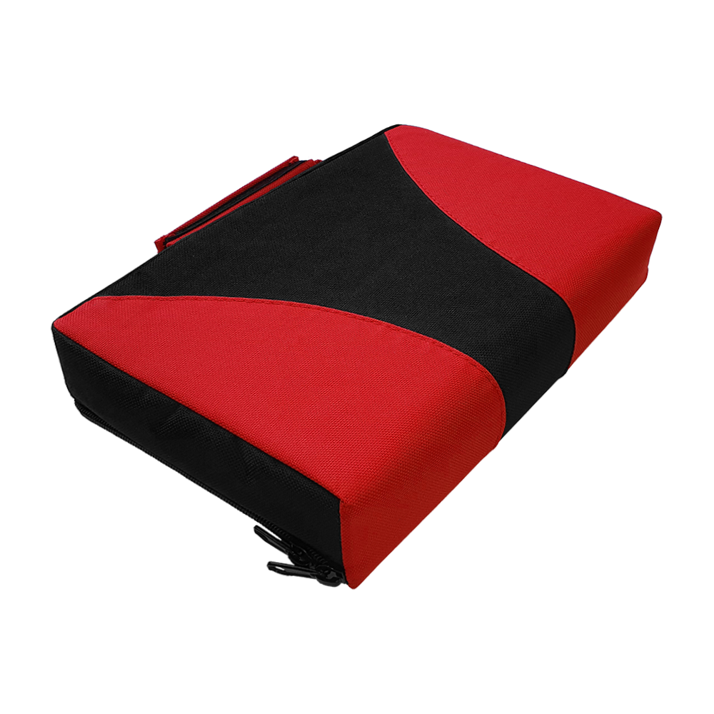 Pak4_Master_Pak_Multi_Darttasche_Rot_Schwarz_3 Die Abbildung zeigt die Master Pak Multi Darttasche in den Farben Rot und Schwarz. Die Tasche ist rechteckig und hat ein modernes, zweifarbiges Design.