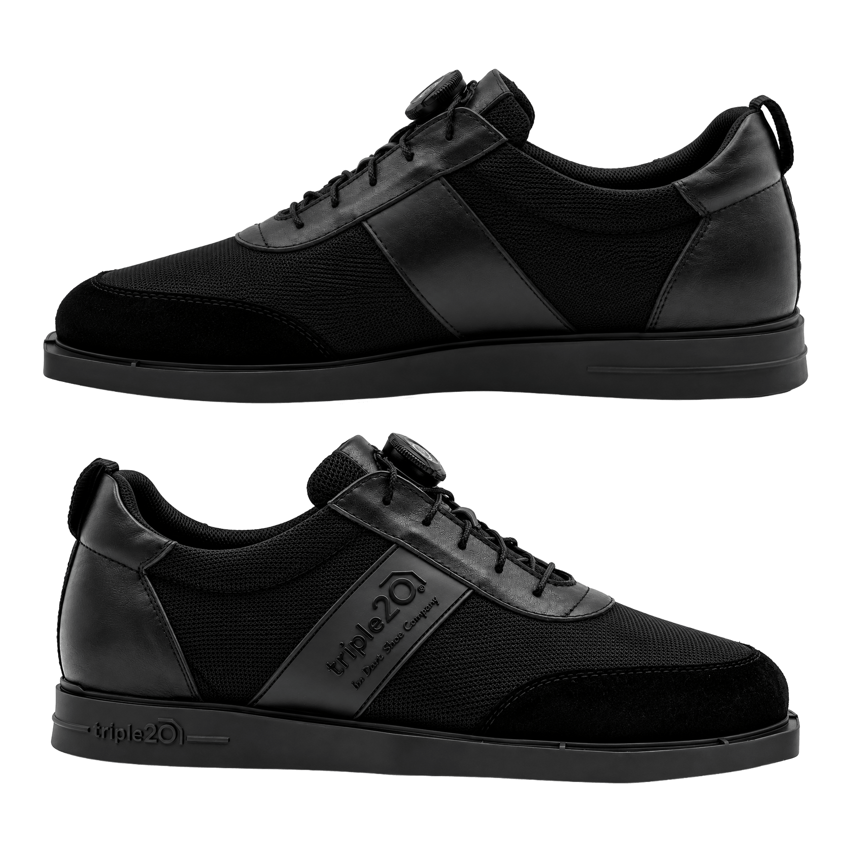 Chaussures de fléchettes Triple20 en textile avec fermeture torsadée - Noires