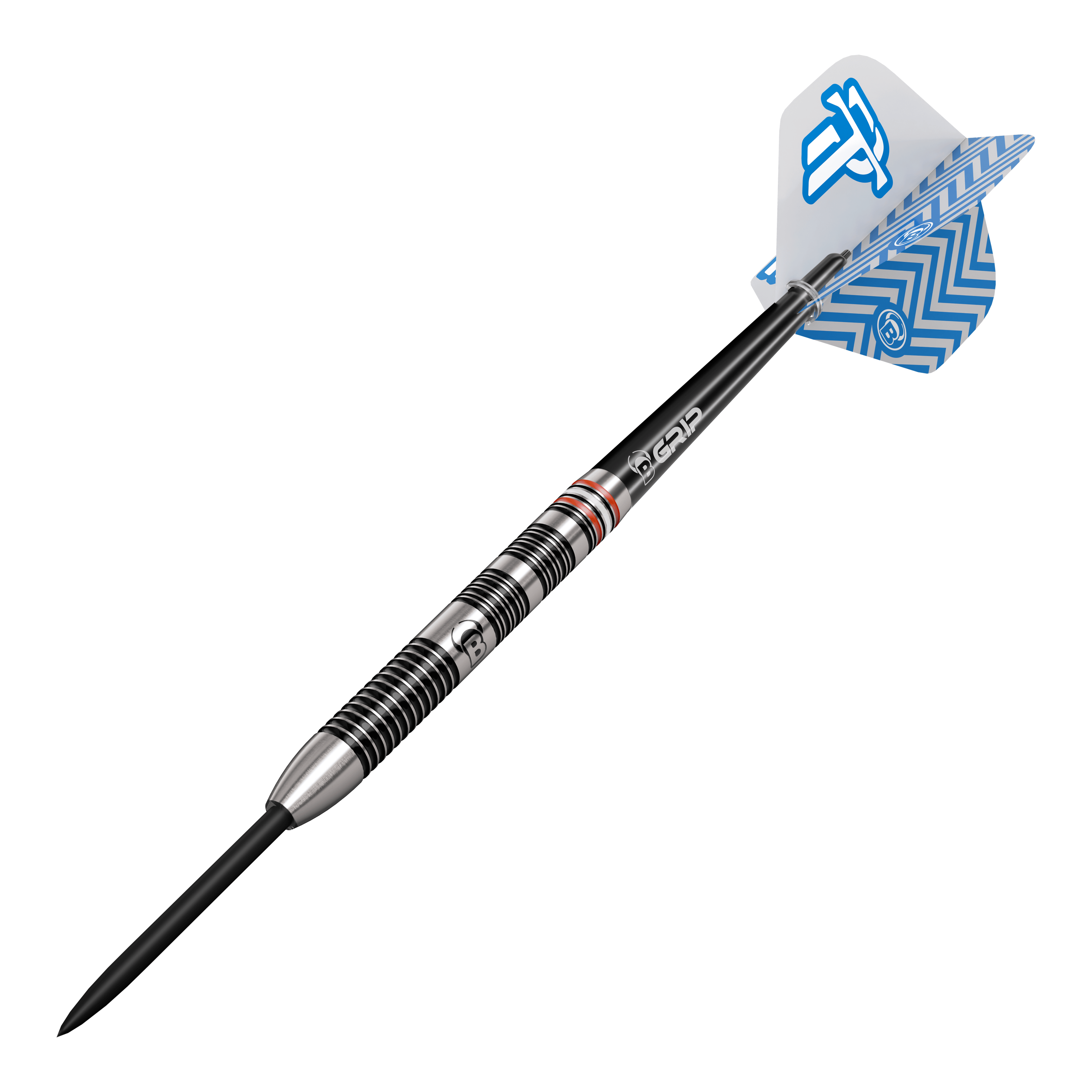 Fléchettes en acier Bulls Challenger Patrick Tringler - 21 g Bulls Challenger Patrick Tringler Steeldarts mit 21g Gewicht. Abgebildet ist das Dartprodukt aus einer anderen Perspektive.