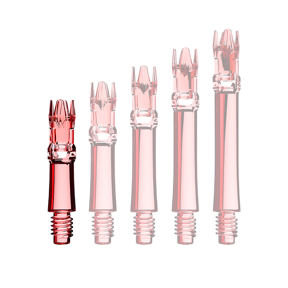 Tiges de rechange pour système L-L-Style - Rouge transparent Hier sieht man eine rote transparente Ersatzshaft. Die Shaft wird unter Lichteinfall gezeigt.