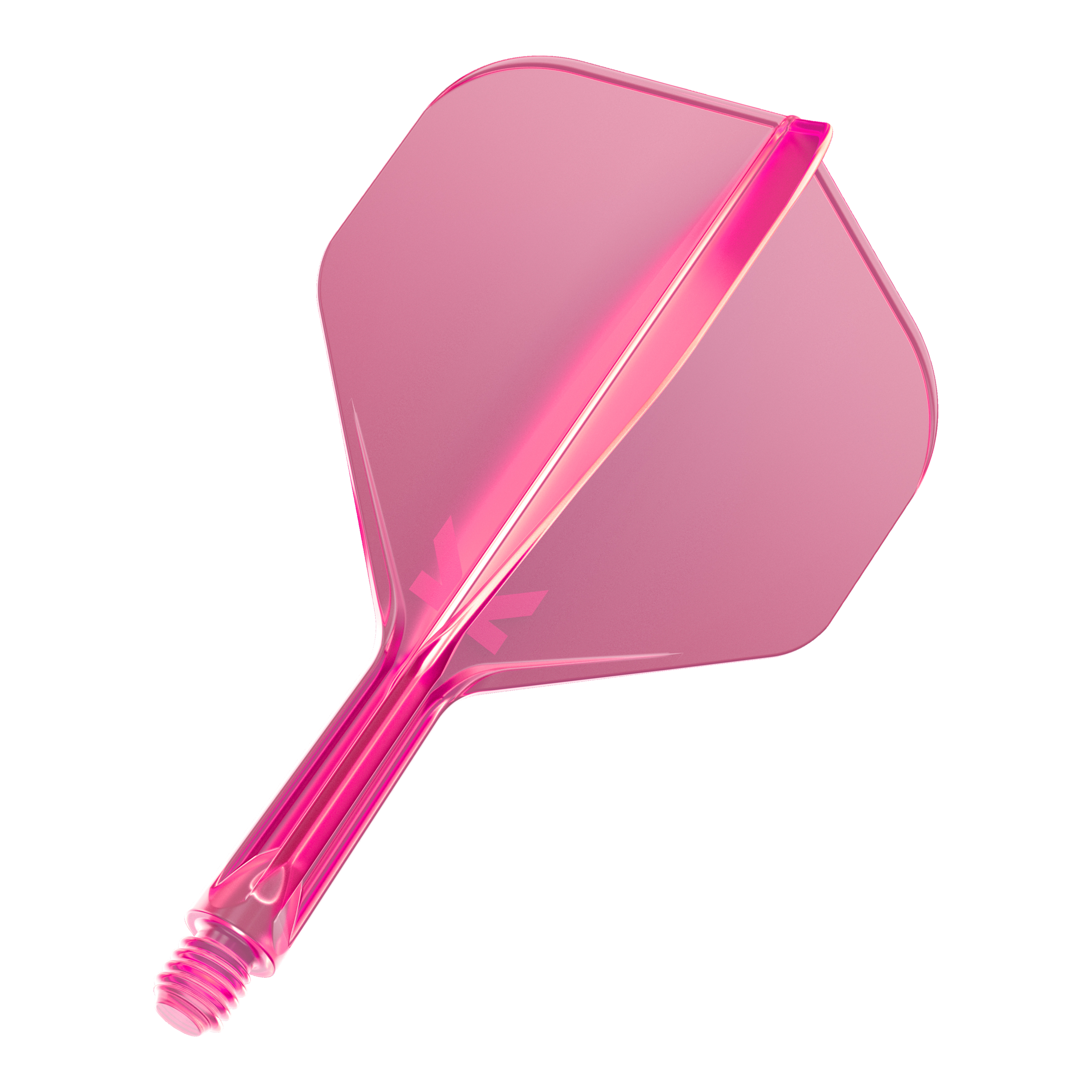 Système de vol standard Target K-Flex No2 - Rose fluo Das Bild zeigt ein neonpinkes Dart-Flight-System. Es besteht aus einem Schaft mit aufgesetztem Flight in moderner, transparenter Optik.