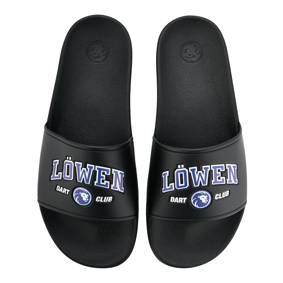Abgebildet sind Löwen Kollektion DARTIletten Schuhe. Diese Schuhe sind Teil einer limitierten Kollektion für Dartfans.