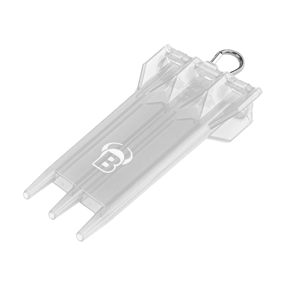 66427_Bulls_ACRA_X_Dartcase_White_1 Das Bild zeigt das Produkt "Bulls ACRA X Dartcase". Das transparente Etui dient zur sicheren Aufbewahrung von Darts.