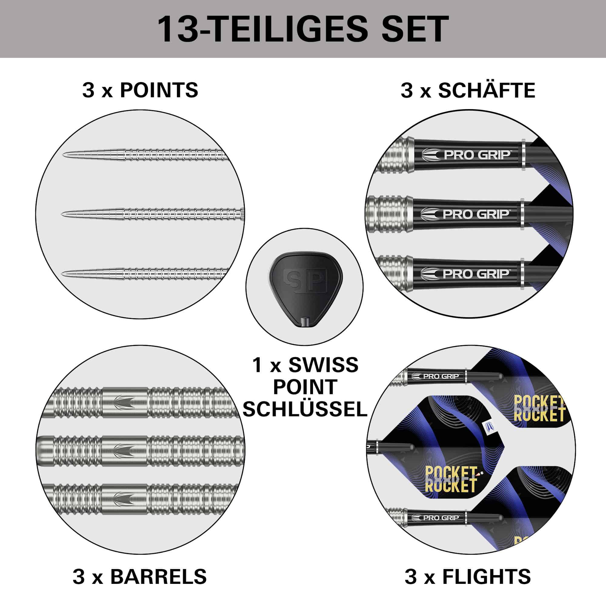 Fléchettes en acier Target Justin Hood Swiss Points - 23 g Fléchettes en acier Target Justin Hood Swiss Points - 23 g