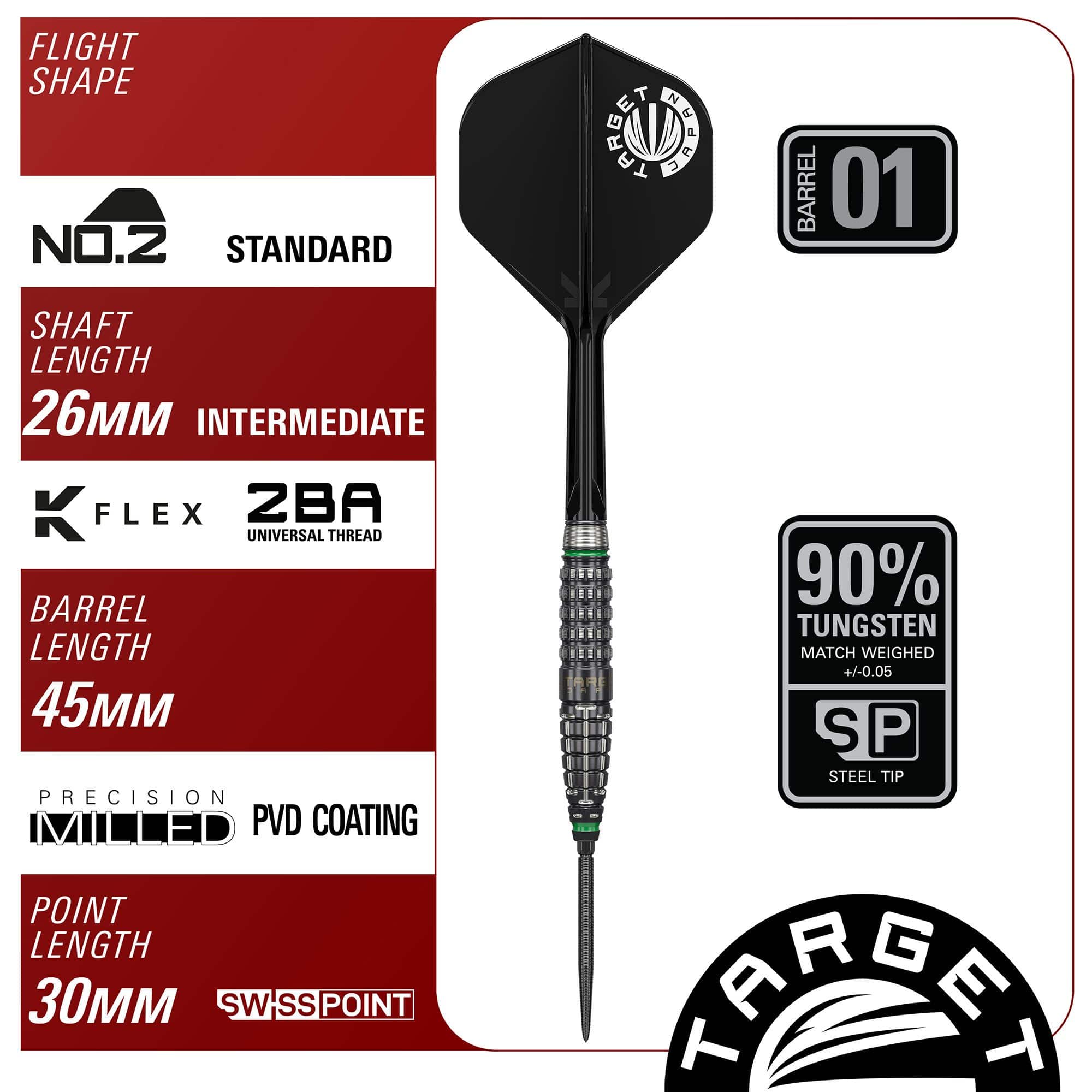 Fléchettes en acier à pointe suisse Akito Yamagata Scream GEN2 de la série Prime de Target Japan - 23 g Das Bild zeigt die Target Japan Prime Series Akito Yamagata Scream GEN2 Swiss Point Steeldarts - 23g. Die Darts sind speziell für anspruchsvolle Spieler entworfen.