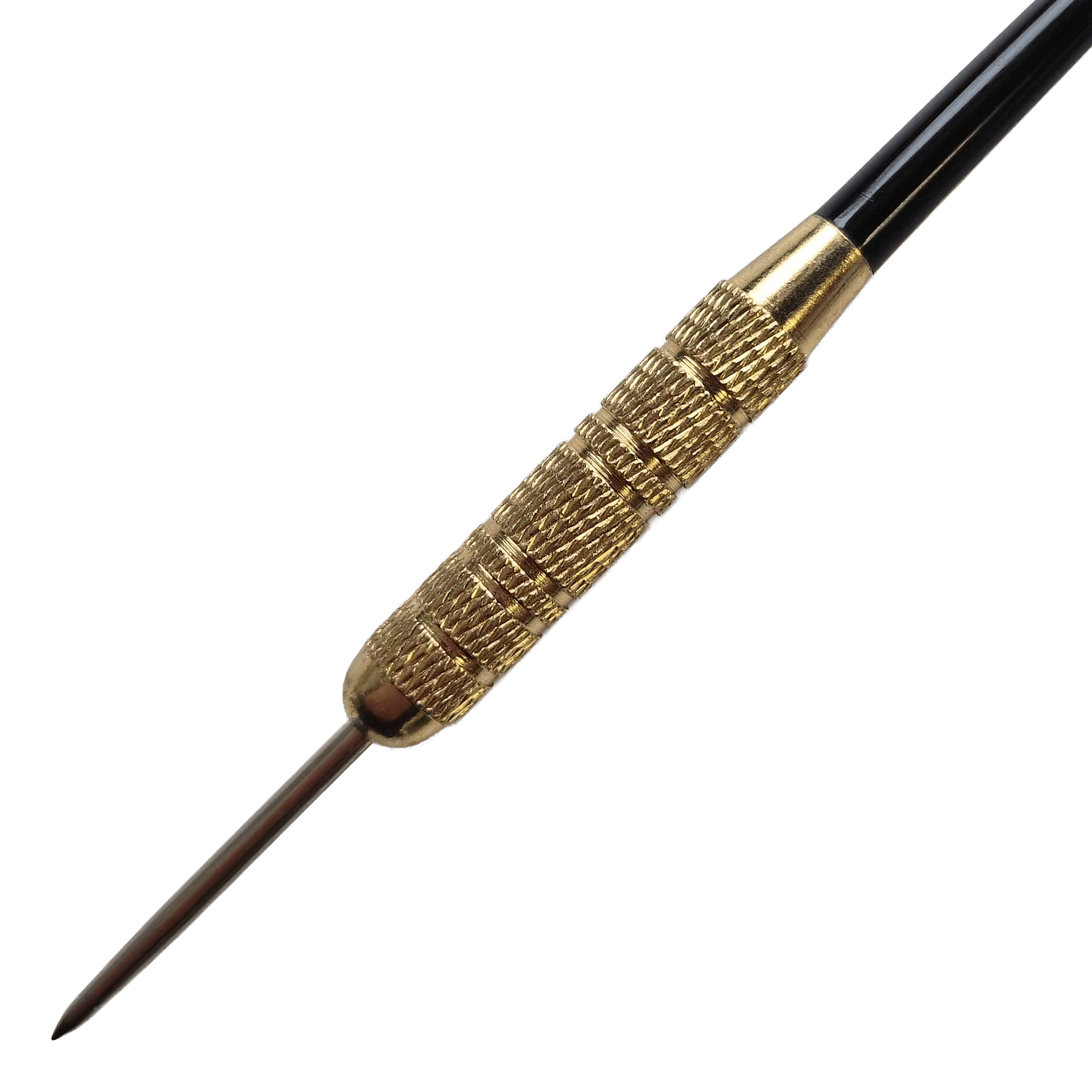 Abgebildet sind die McDart Golden Star Steeldarts - 12 Darts mit 18 Gramm. Die Darts sind sauber angeordnet und in edlem Gold gehalten.