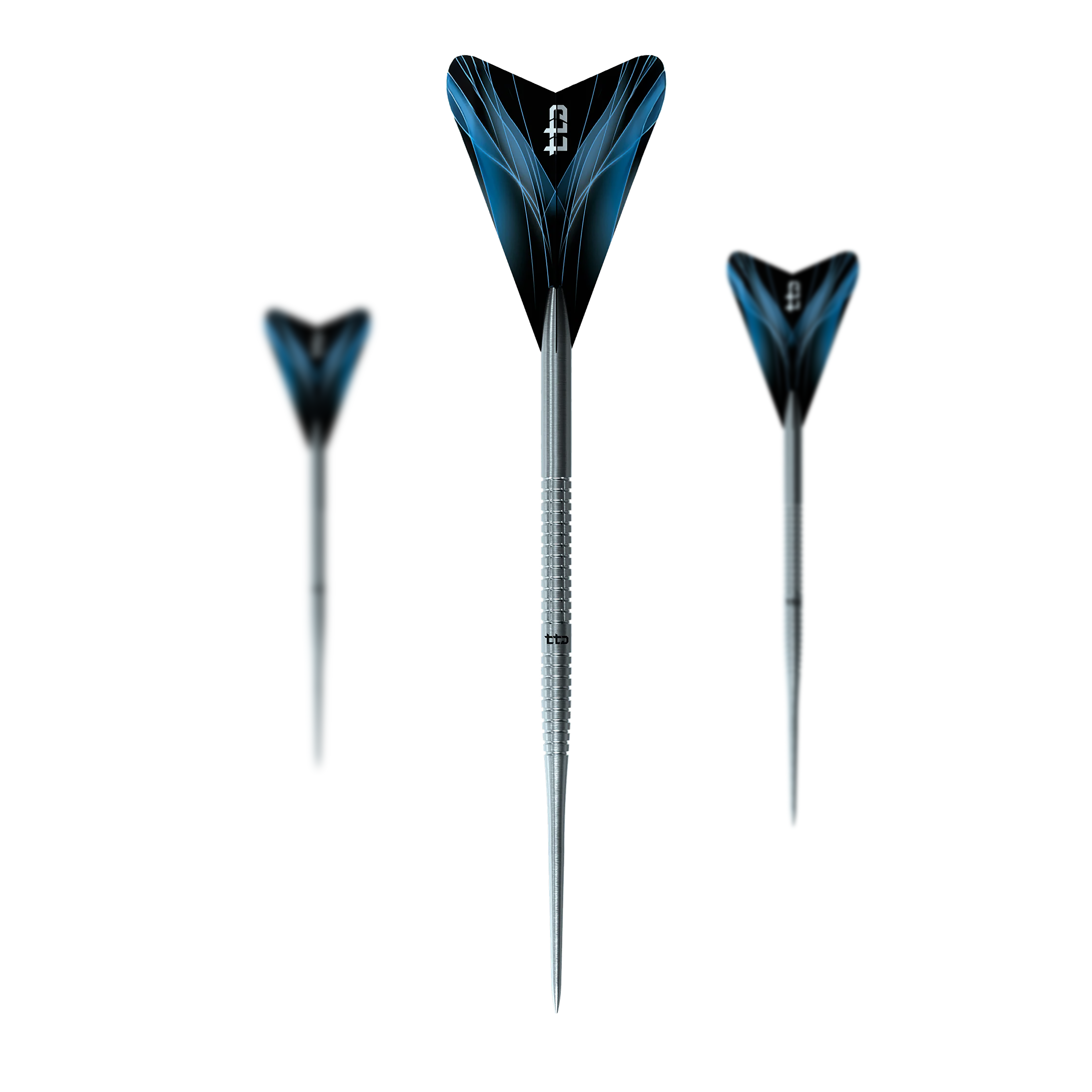 Caliburn TTD Complete Titanium T1 Fléchettes en acier argenté - 5 g Das Foto zeigt ein Set der Caliburn TTD Complete Titanium T1 Silver Steeldarts - 5g. Es sind hochwertige Steeldarts aus Titan für das Dartspiel.