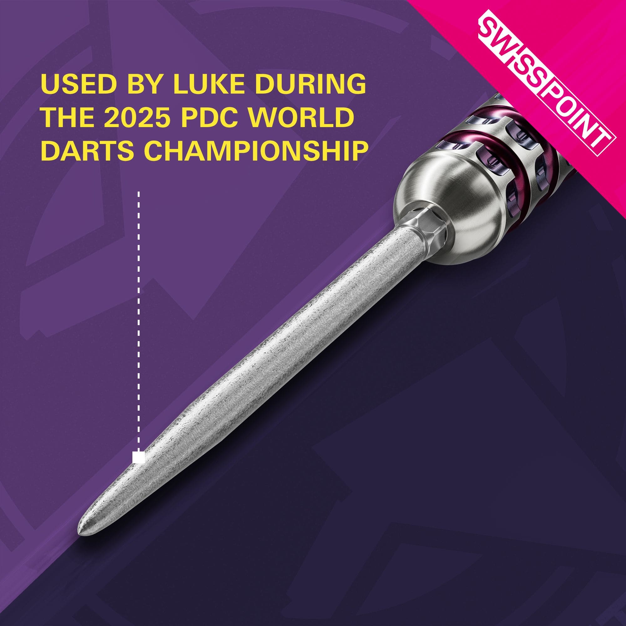 Pointes de fléchettes Target Swiss Point SLK - argent Das Bild zeigt die silberne Dartspitze „Target Swiss Point SLK“. Sie wurde laut Aufschrift von Luke während der PDC Darts Weltmeisterschaft 2025 verwendet.