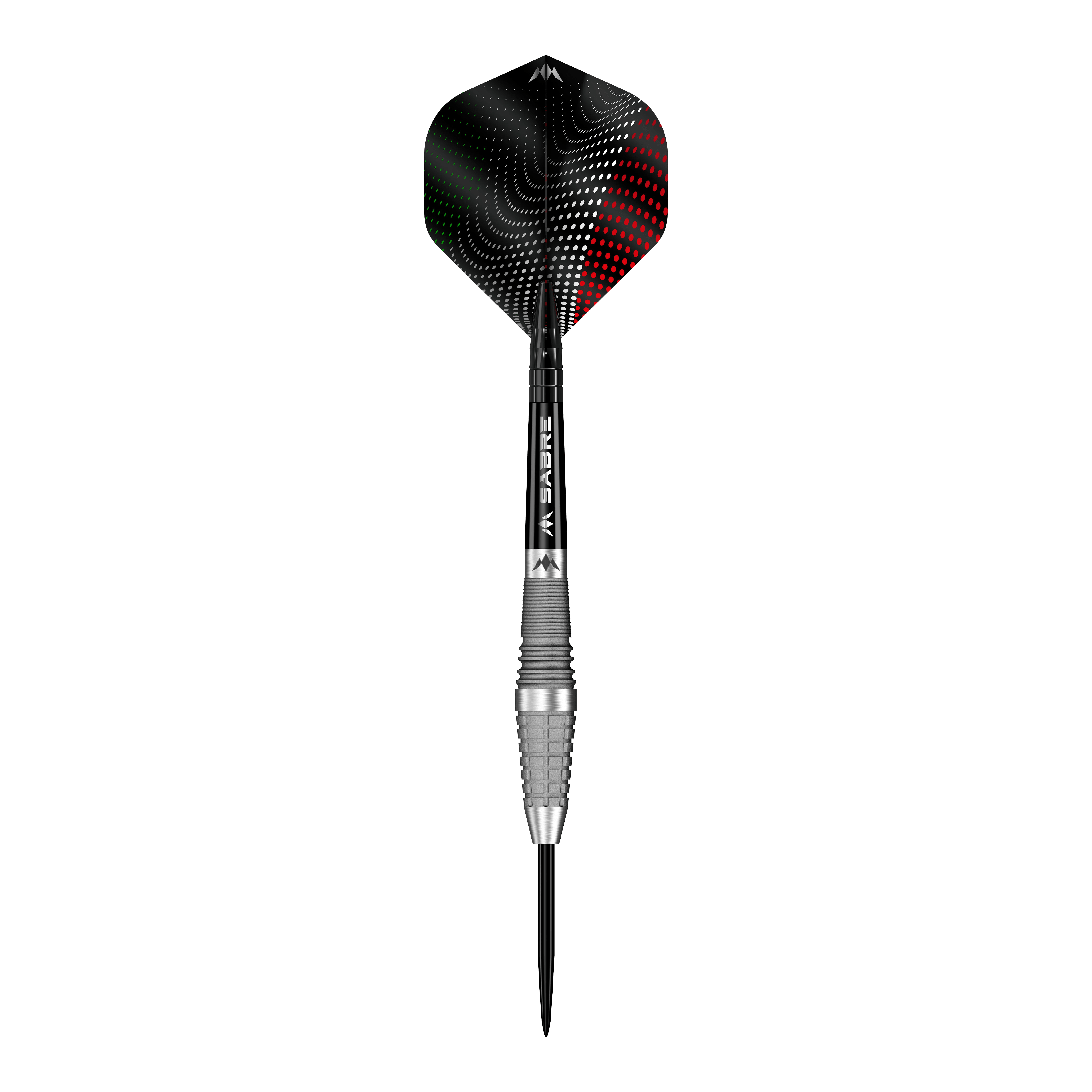Fléchettes en acier sablé Mission Michele Turetta - 23 g Mission Michele Turetta Sandblasted Steeldarts - 23g, abgebildet als einzelner Dartpfeil. Das Bild zeigt das Design und die sandgestrahlte Oberfläche dieses Produkts.
