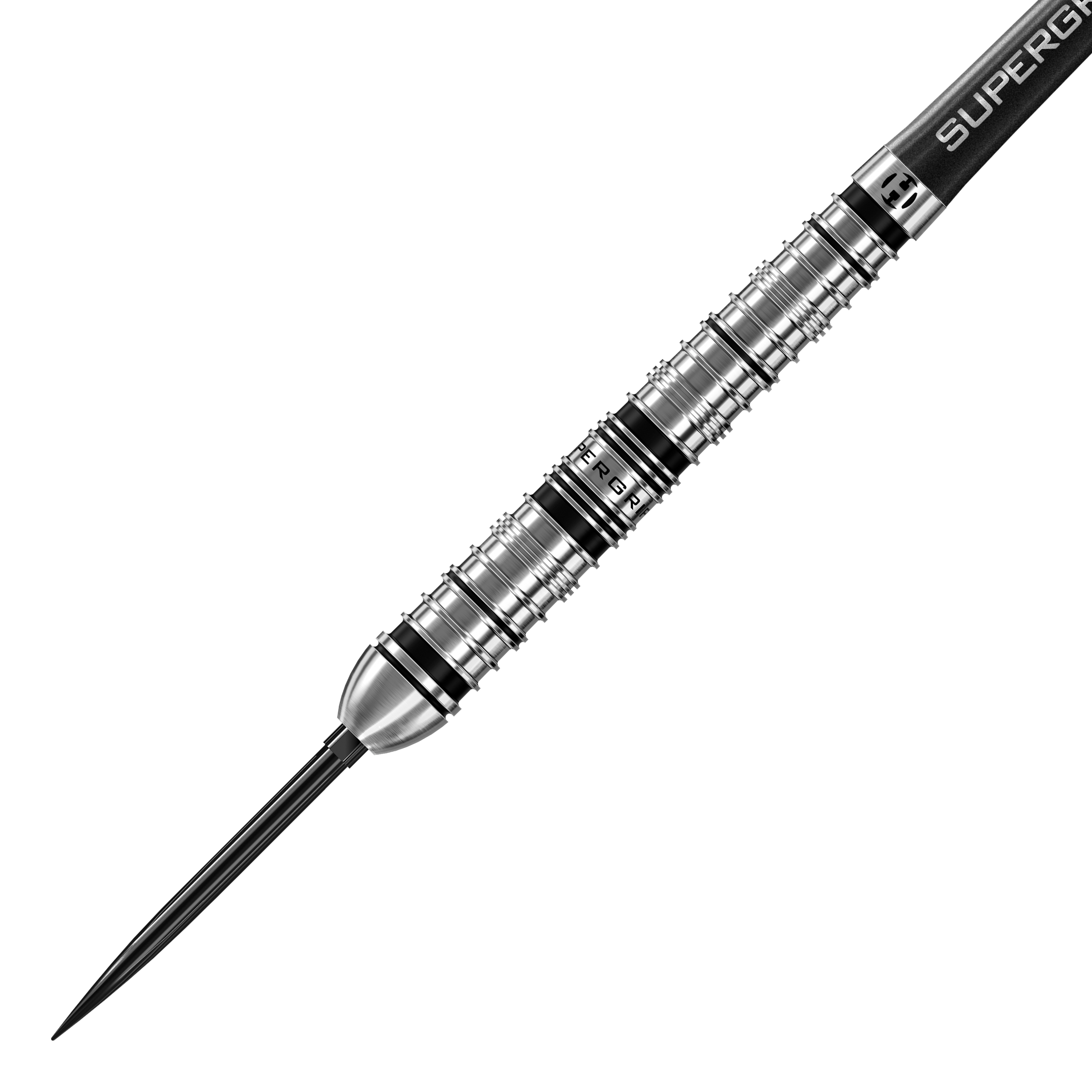 Dieses Bild zeigt die Harrows Supergrip QP Tapered Quick Point Steeldarts. Die Darts sind für Präzision und Kontrolle beim Spielen ausgelegt.