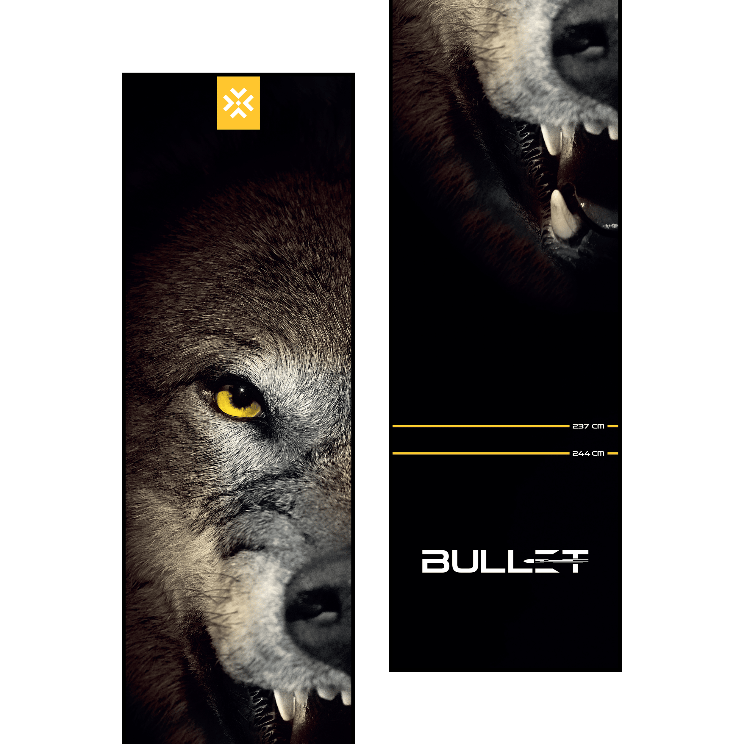 Tapis de fléchettes Bullet Fang Hier sieht man die Bullet Fang Dartmatte. Sie dient als Schutzunterlage für den Dartbereich und hilft beim richtigen Stellen der Wurflinie.