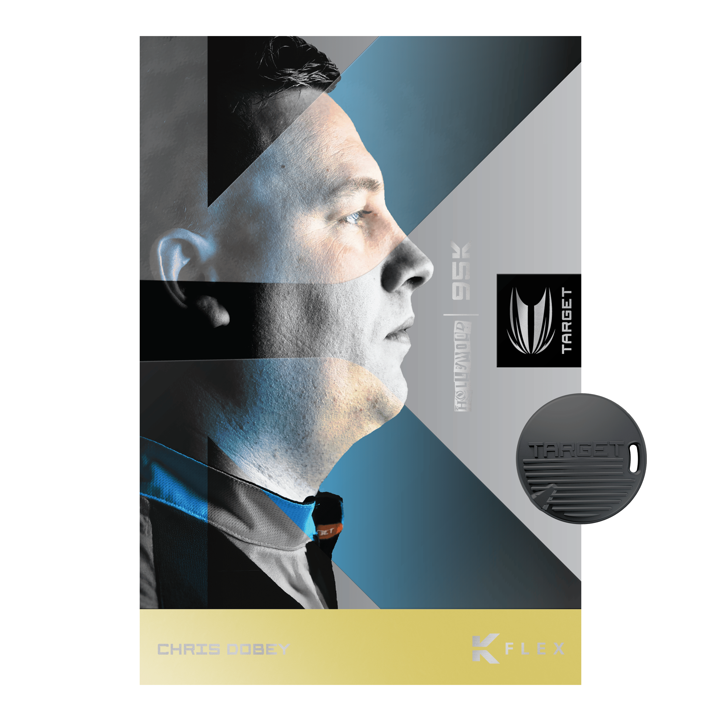 Fléchettes en acier Target Chris Dobey 95K Swiss Point Das Bild zeigt die Target Chris Dobey 95K Swiss Point Steeldarts. Diese Steeldarts sind professionell verarbeitet und für anspruchsvolle Spieler geeignet.