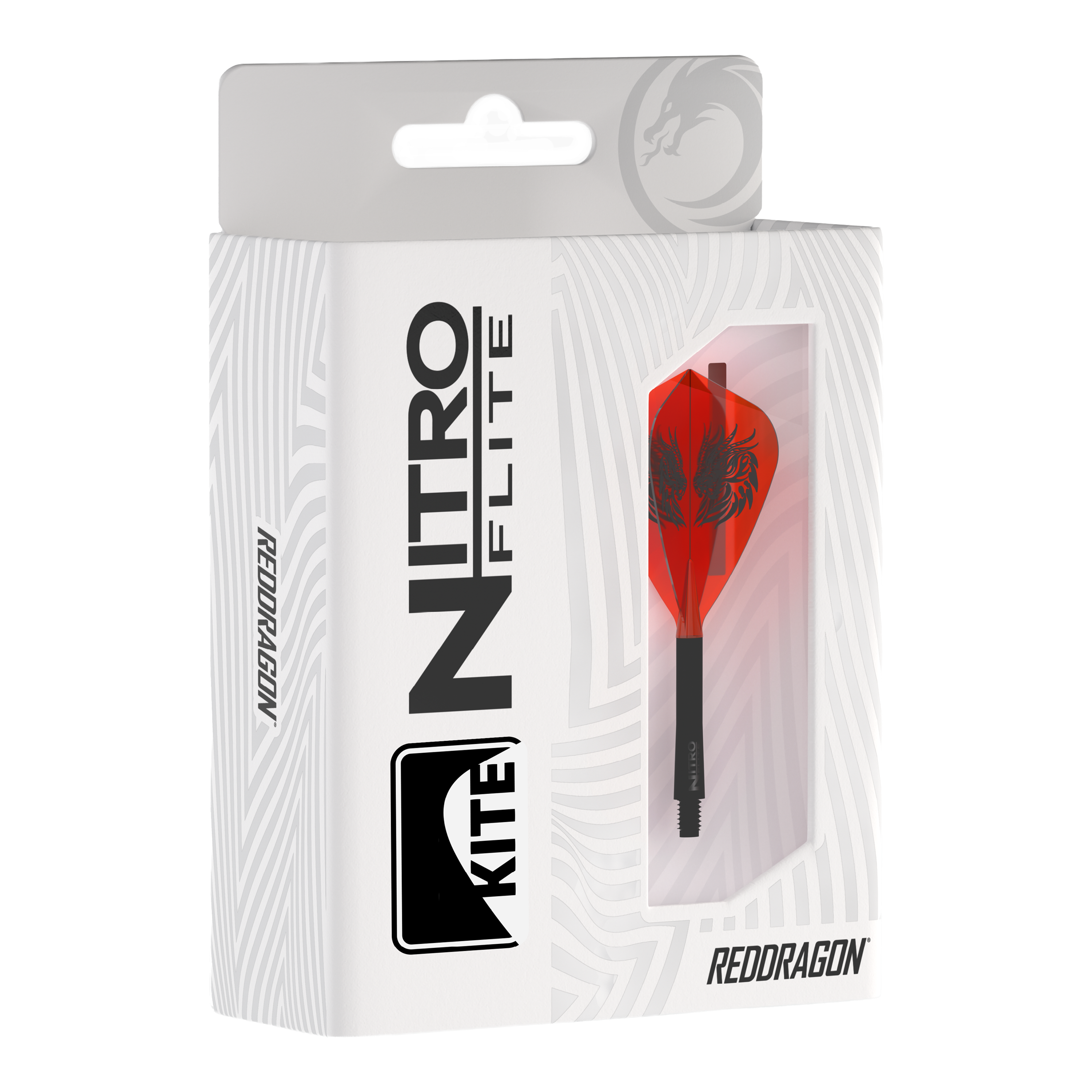 Das Bild zeigt die Red Dragon Nitro Flite - Jonny Clayton Kite Flights. Es handelt sich um spezielle Flights für Darts, entworfen im Jonny Clayton Design.