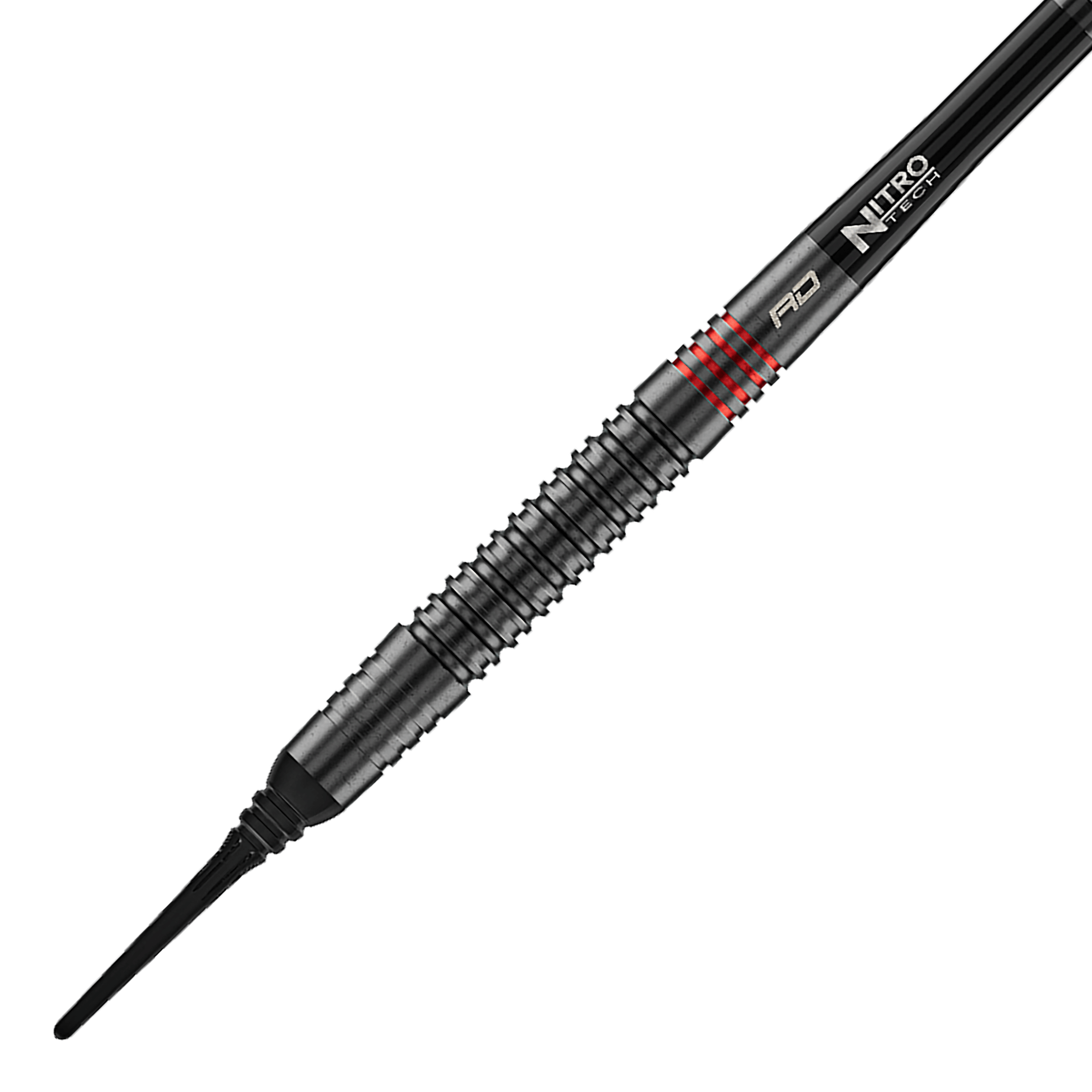 Fléchettes souples Red Dragon Jonny Clayton RD-ADV - 18 g Die Abbildung zeigt die Red Dragon Jonny Clayton RD-ADV Softdarts - 18g. Ein einzelner Softdart wird seitlich gezeigt.