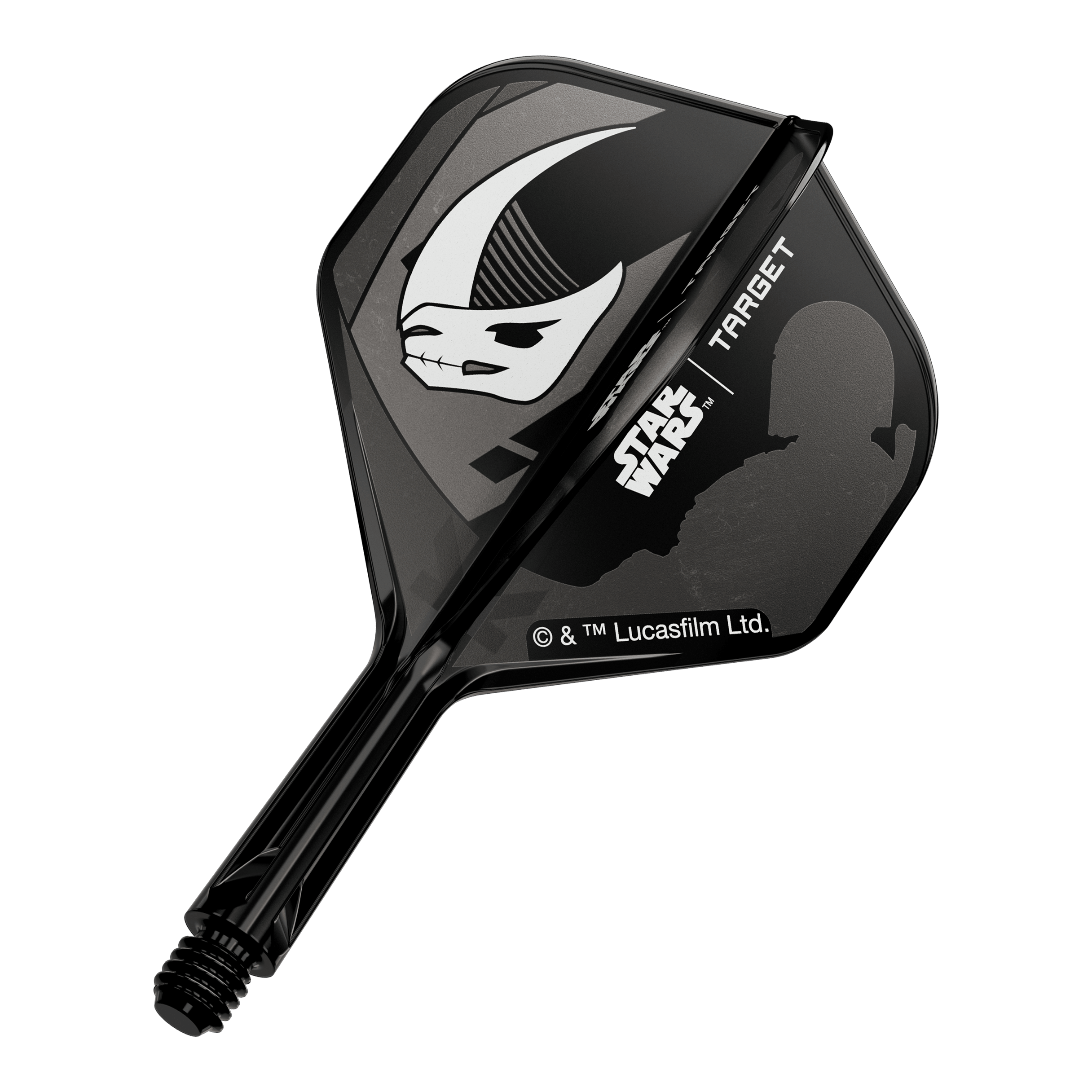 Coffret Target Star Wars K-Flex Mandalorian n°2 Vols standards Gezeigt wird ein Dart-Flight mit Mandalorianer-Rüstung aus Star Wars. Das Produkt ist ein 'K-Flex Mandalorian Armour No2 Standard Flights' mit 19mm.