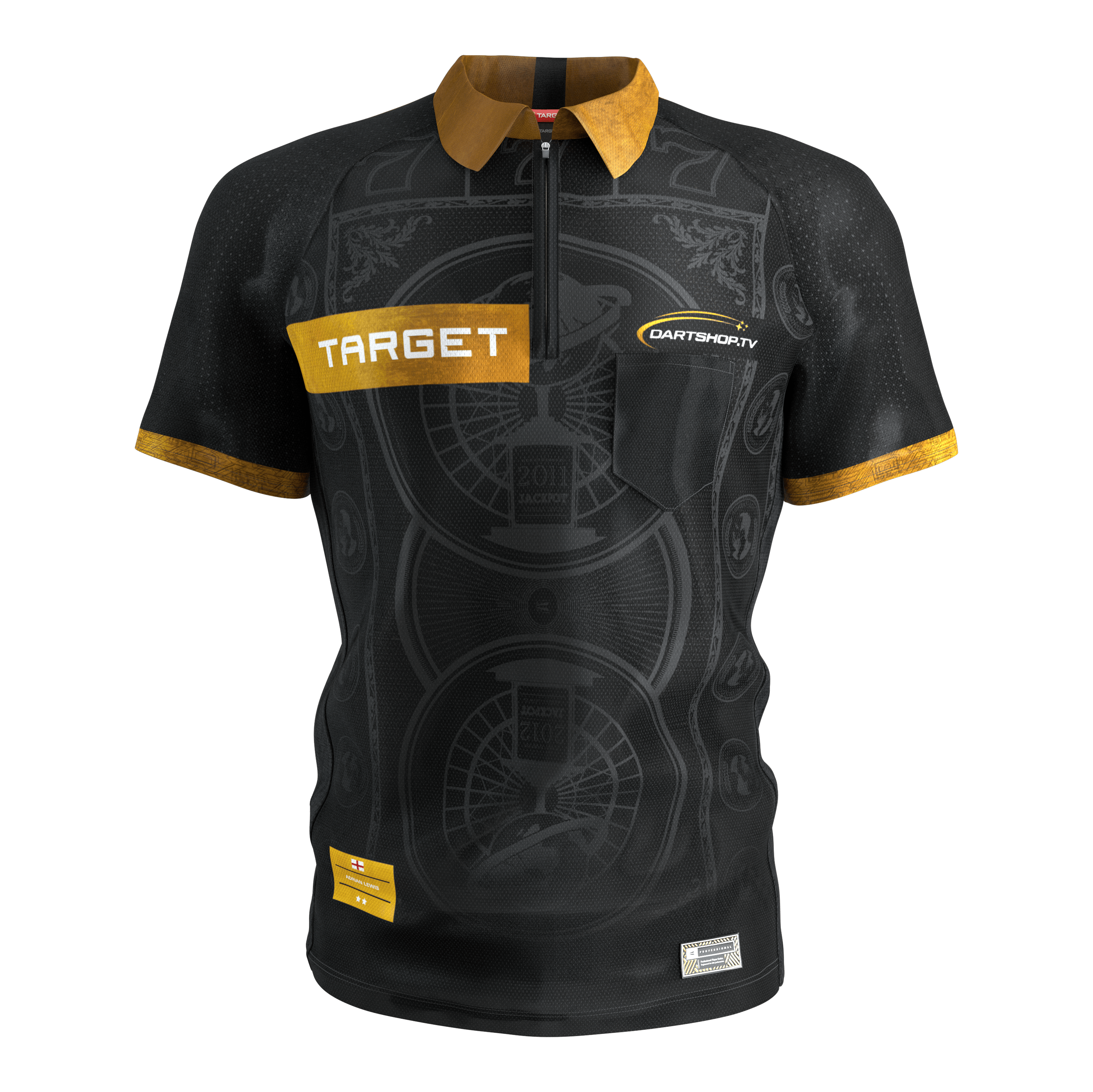 T-shirt de fléchettes Target Adrian Lewis 2026 Zu sehen ist das Target Adrian Lewis Dartshirt 2026. Das Shirt zeichnet sich durch sein professionelles Aussehen aus.