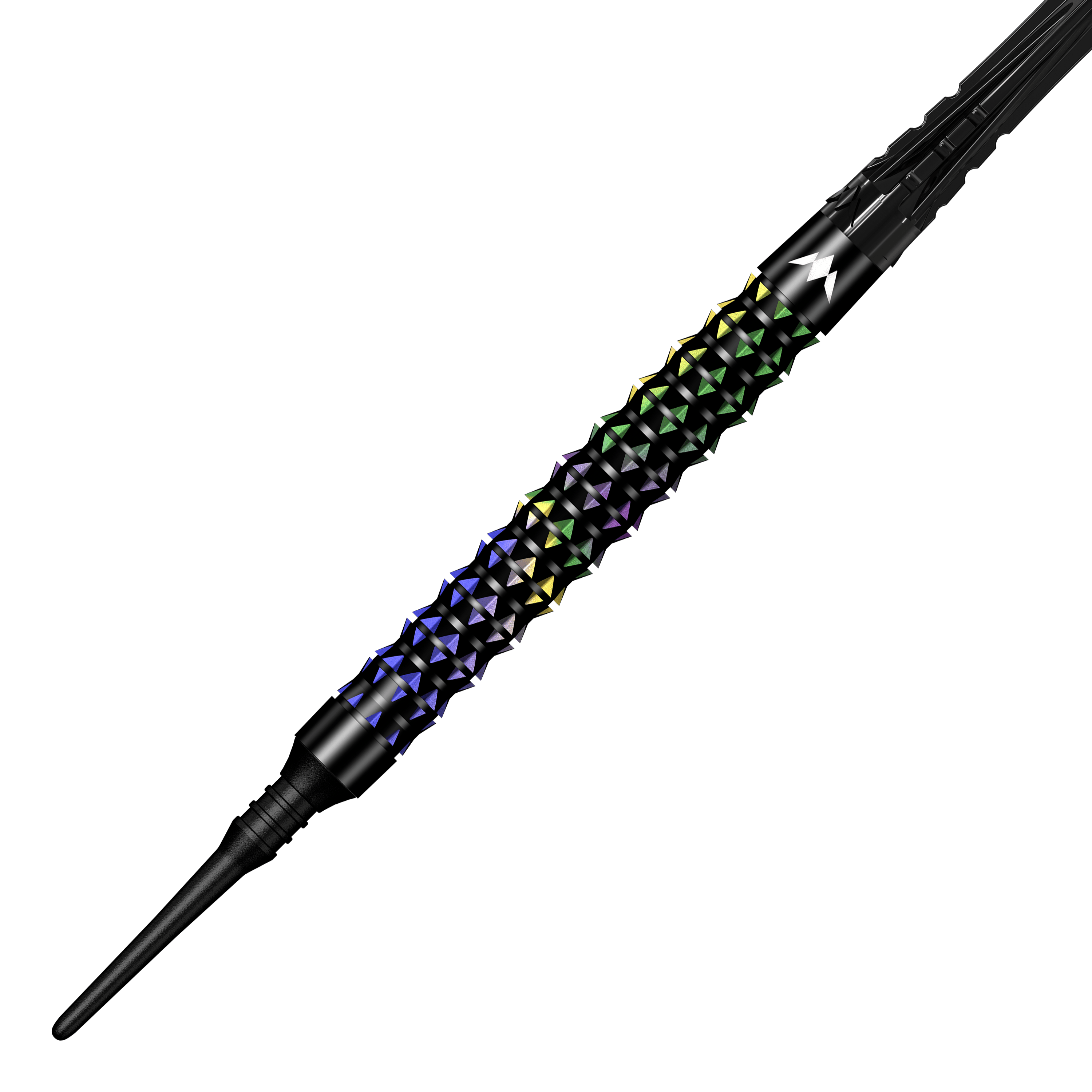 Mission Black Opal Softdarts - 20g wird seitlich präsentiert. Das Design betont die schwarze Oberfläche und die hochwertige Verarbeitung.