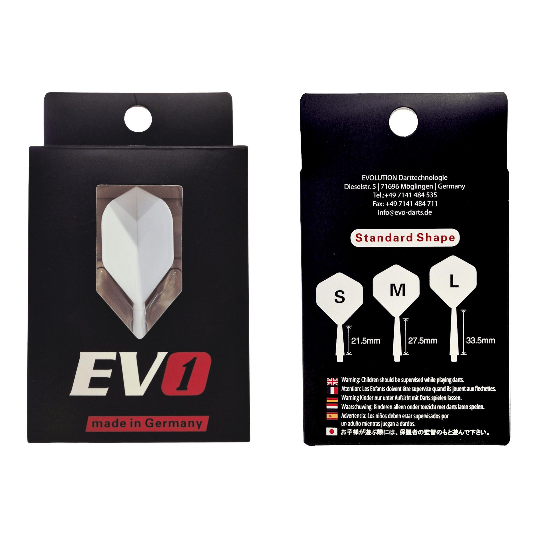 Système d'arbre de vol Evolution EVO1 - Blanc Abgebildet ist das Evolution EVO1 Flight-Shaft-System in der Farbe Weiß. Der Artikel eignet sich als hochwertiges Dartzubehör.