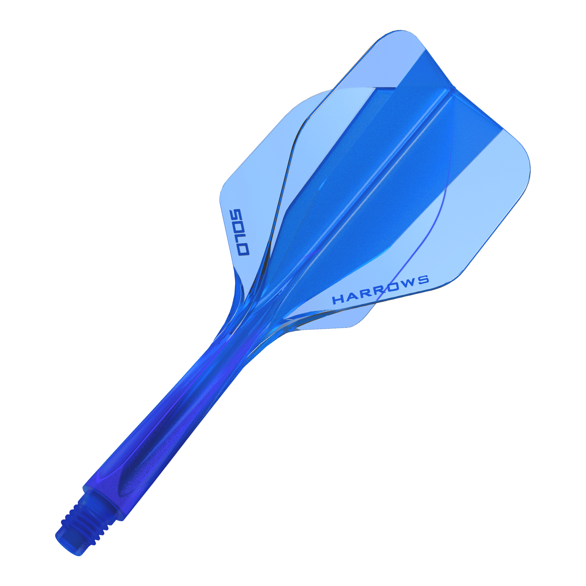 Système de flèche Harrows Solo No6 - Bleu Das Bild zeigt das Harrows Solo No6 Flight-Shaft-System in Blau. Es ist ein Ersatzteil für Dartpfeile.