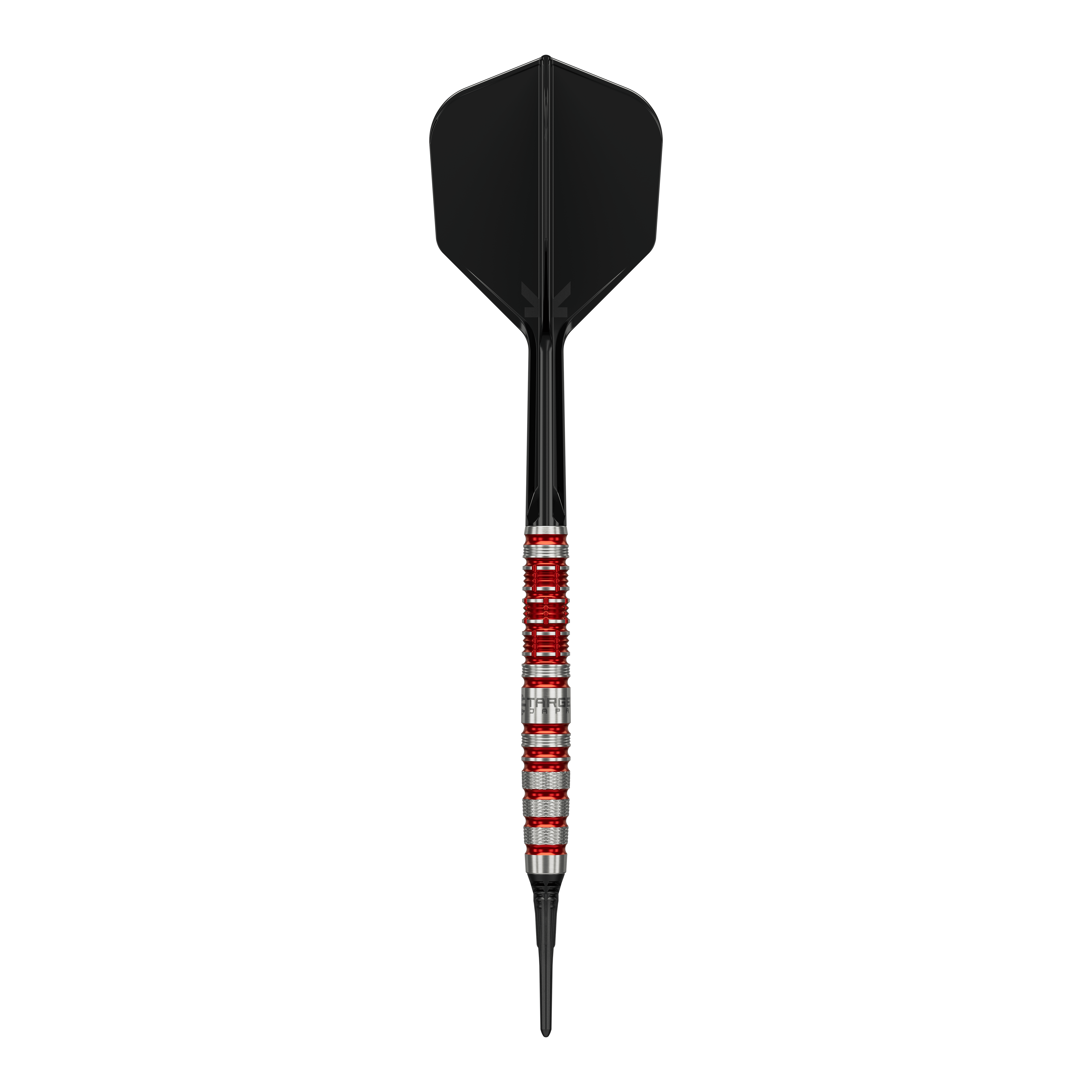 Fléchettes souples Target Black Marque Spinel - 21,5 g Target Black Marque Spinel Softdarts - 21,5g ist ein professioneller Dartpfeil. Das Bild hebt die Form und das Aussehen des Softdarts hervor.