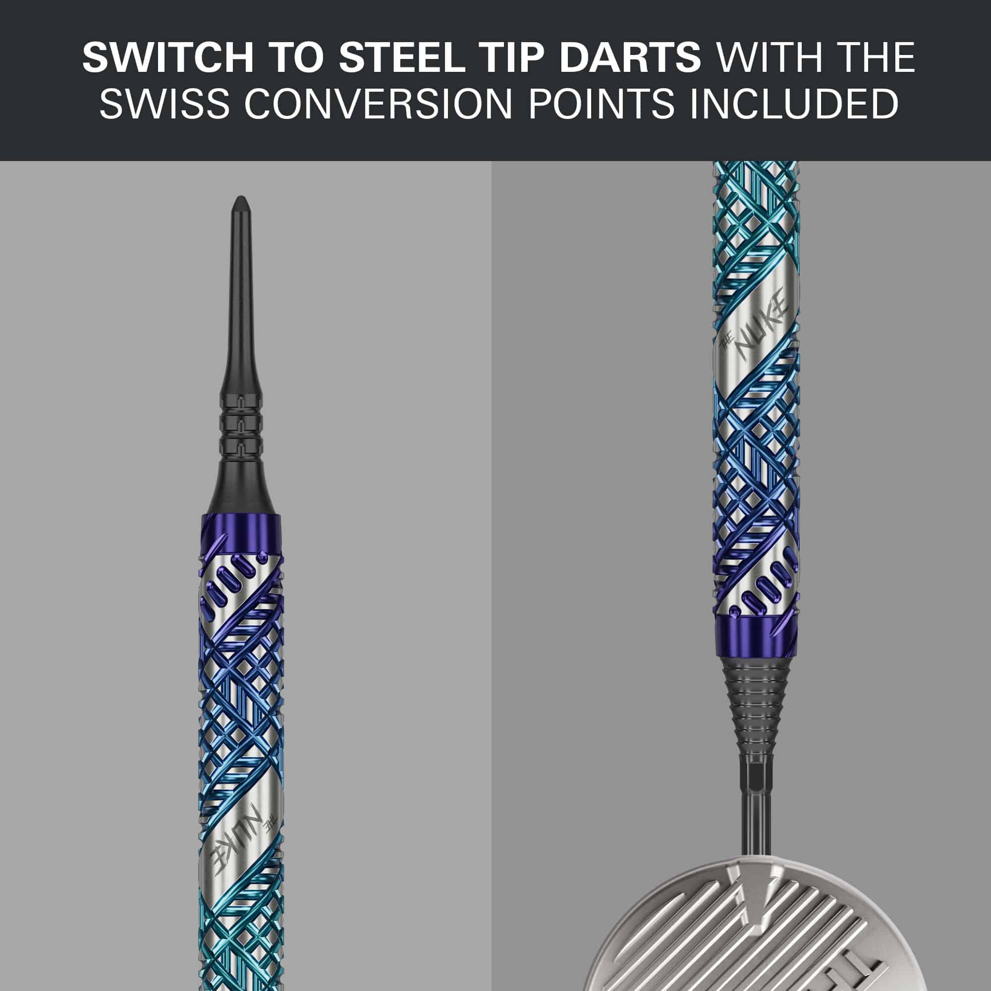 Fléchettes Target Luke Littler Edge Soft - 19 g Zu sehen sind die Target Luke Littler Edge Softdarts - 19g. Der Fokus liegt auf dem Design des Dartpfeils.