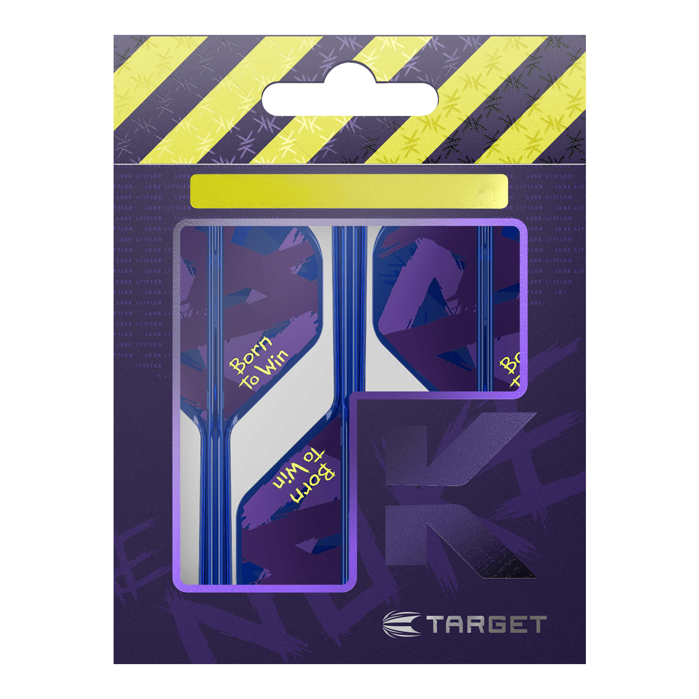 Target K-Flex Luke Littler Né pour gagner Champion du monde n°2 Vols standards Abgebildet sind die Target K-Flex Luke Littler Born To Win World Champion No2 Standard Flights. Diese Flights werden beim Darts verwendet.