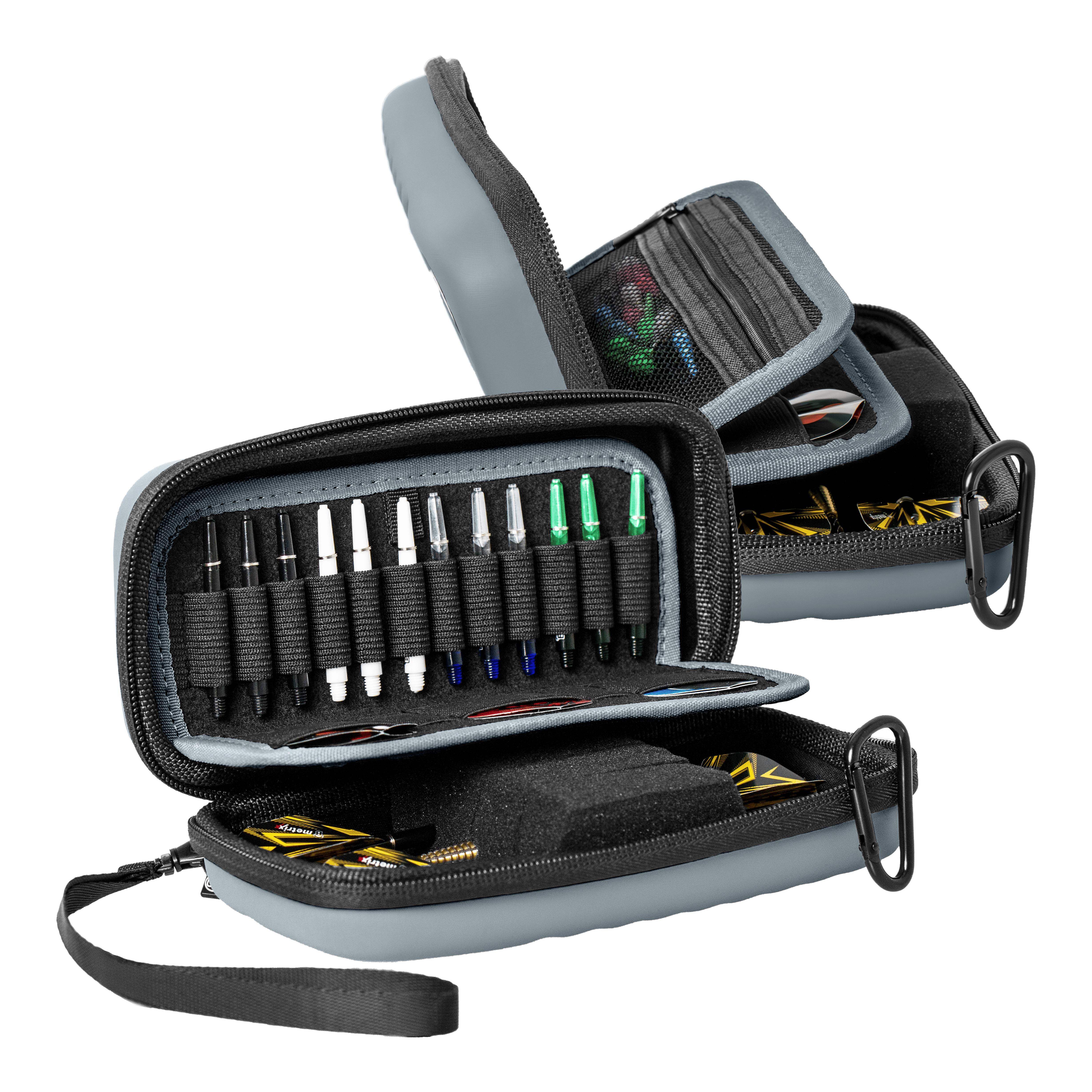 Étui à fléchettes Bulls Orbis S - Gris Das Produkt Bulls Orbis S Dartcase - Grau ist auf dem Bild zu sehen. Es handelt sich um ein stabiles Dartcase für den sicheren Transport von Darts.