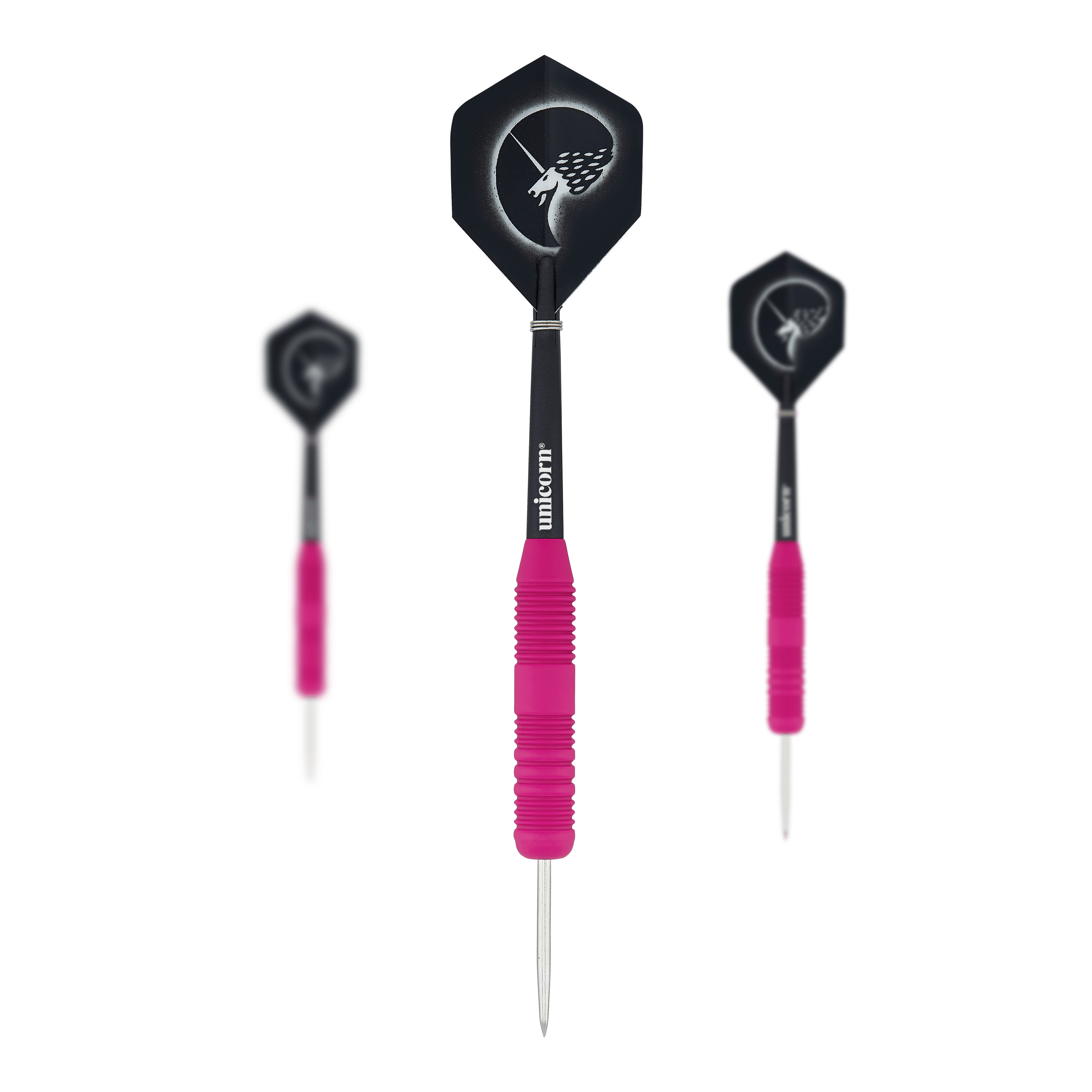 Fléchettes Unicorn Core Plus en acier rose caoutchouté