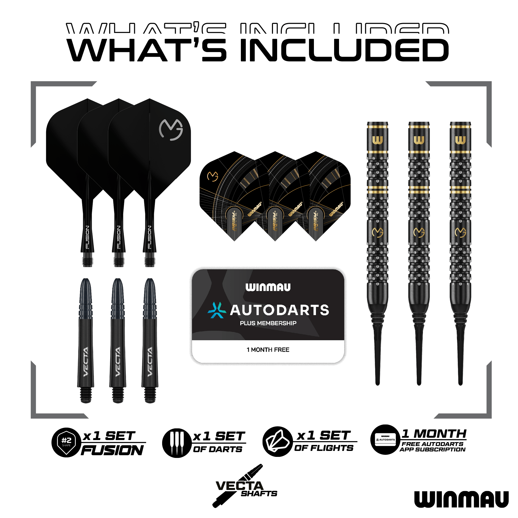 Winmau Michael Van Gerwen W-MAX fléchettes souples - 18g Winmau Michael Van Gerwen W-MAX fléchettes souples - 18g