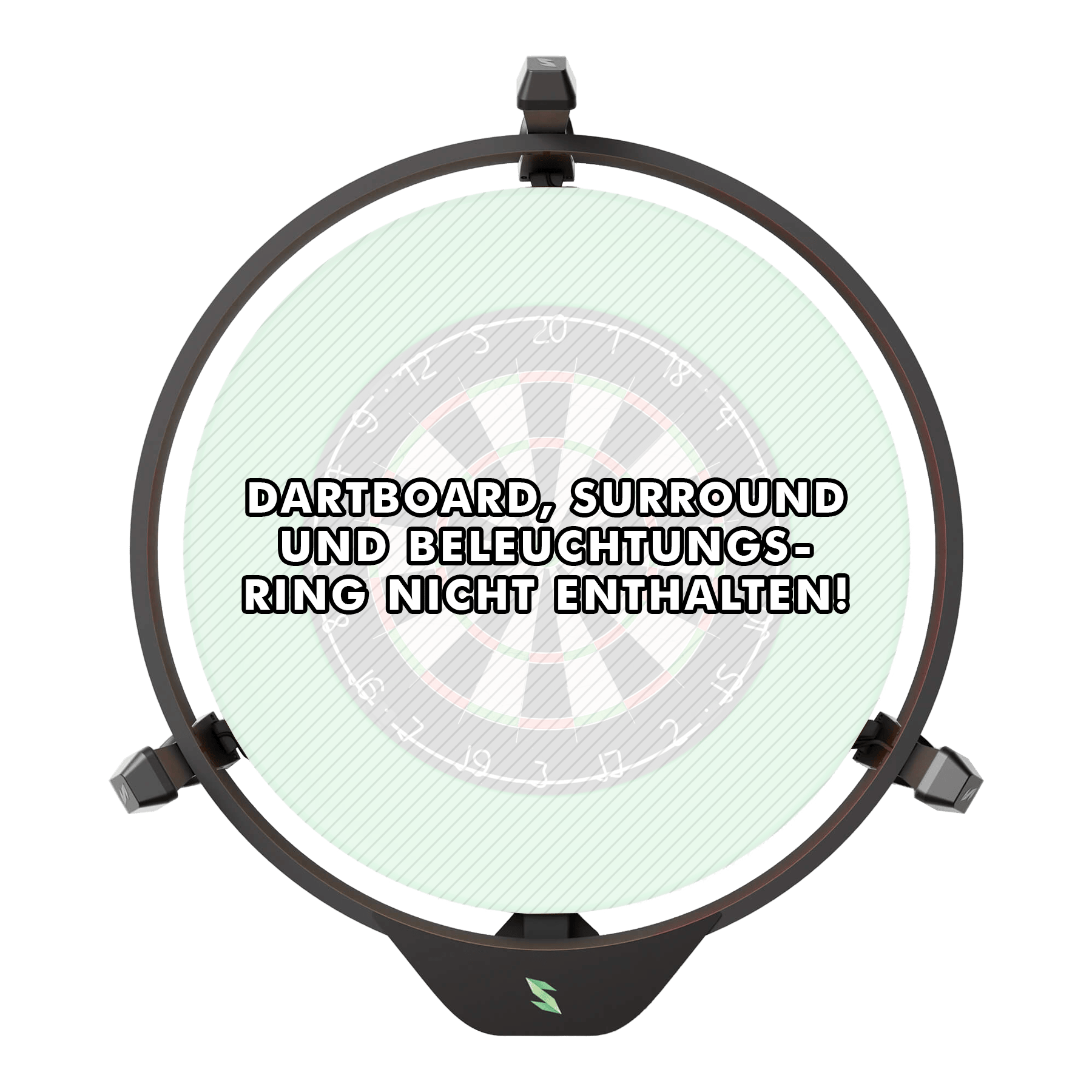 Scolia Home 2 Système de notation électronique automatique 2026 Das Bild zeigt das Produkt "Scolia Home 2 Electronic Score System", das an einem Dartboard angebracht ist. Auf dem Bild steht geschrieben, dass Dartboard, Surround und Beleuchtungsring nicht enthalten sind.