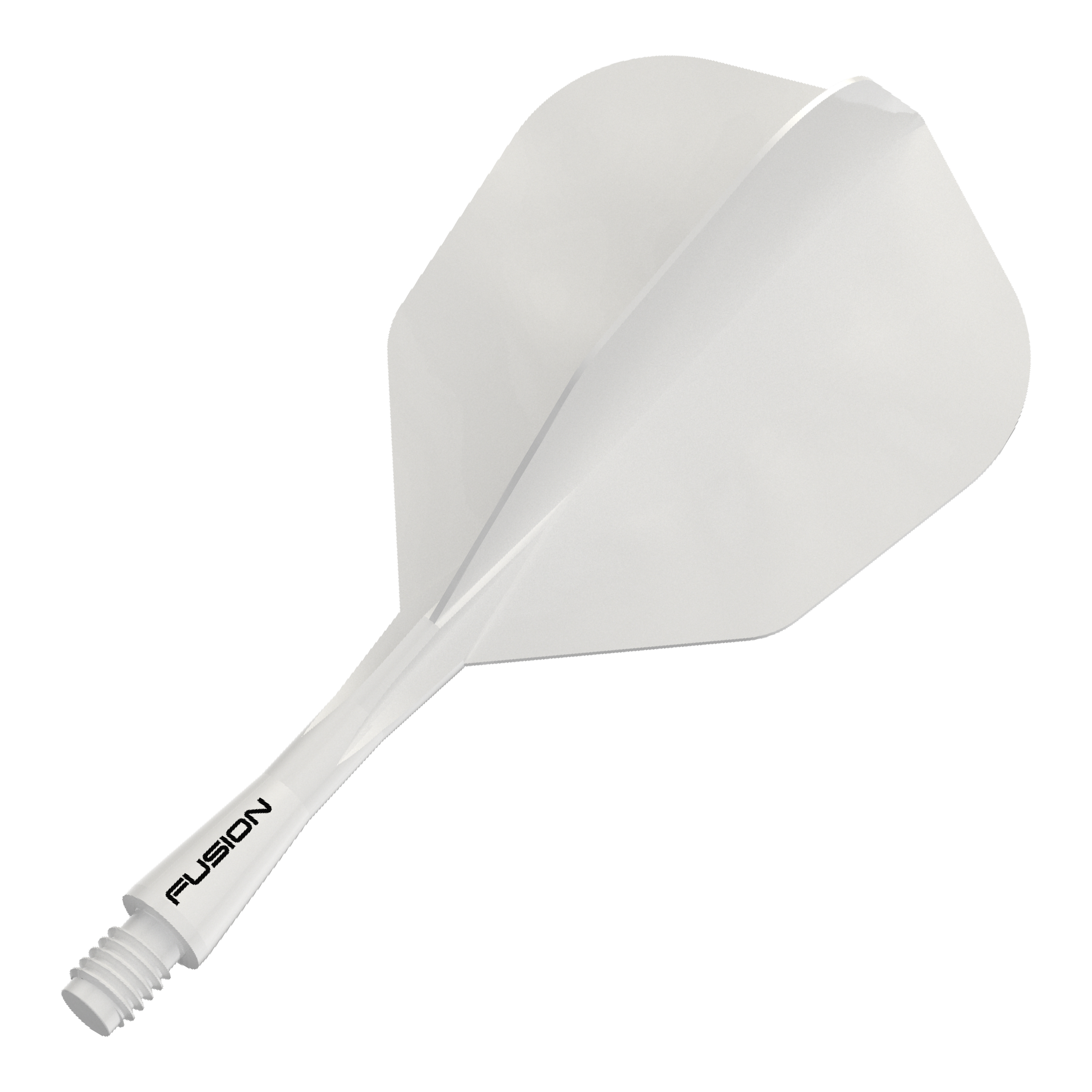 Système d'arbre de vol Winmau Fusion n° 6 Blanc massif Das Bild zeigt das Winmau Fusion Flight Shaft System No6 in Weiß, 22mm. Abgebildet ist vermutlich ein Dart-Zubehörteil.