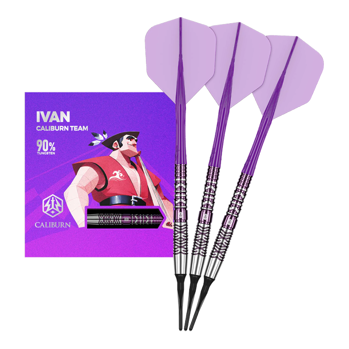 Zu sehen sind die Caliburn Awakening Ivan Softdarts mit 20g Gewicht. Dieses Produkt eignet sich für das elektronische Dartspiel.